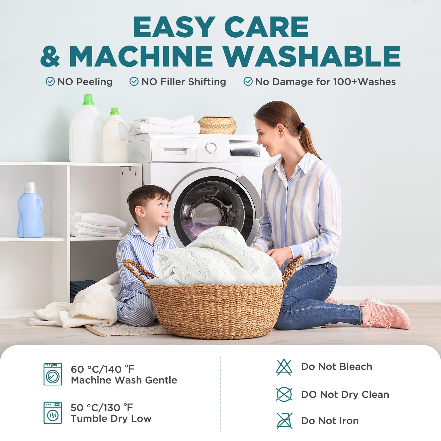 5 - Sided Waterproof Mattress Protector, Queen Size Quilted Bamboo Rayon Mattress Cover, Breathable Cooling Noiseless Bed Fitted Sheets, Soft Bedding Pad with Deep Pocket Up to 18" - Martin Corner Bedding