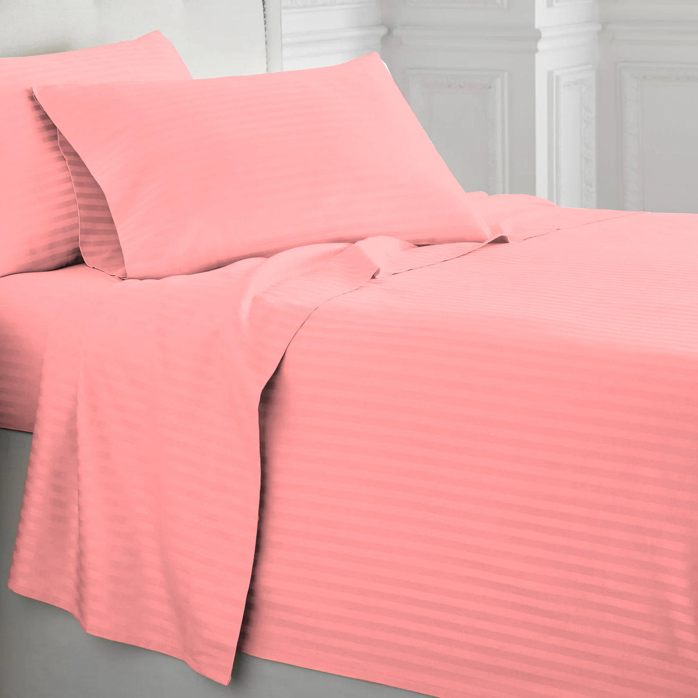 Salmon Pink Martin Corner Sheet Set
