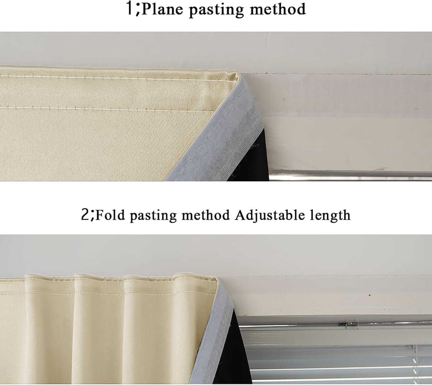 AJAZZ 100% Blackout Curtains for Bedroom Self Adhesive Curtains Temporary Curtain Easy to Install Used for Boho Curtains Window Curtain (Beige, 59" W x 84" L) 1 Panel - Martin Corner Bedding