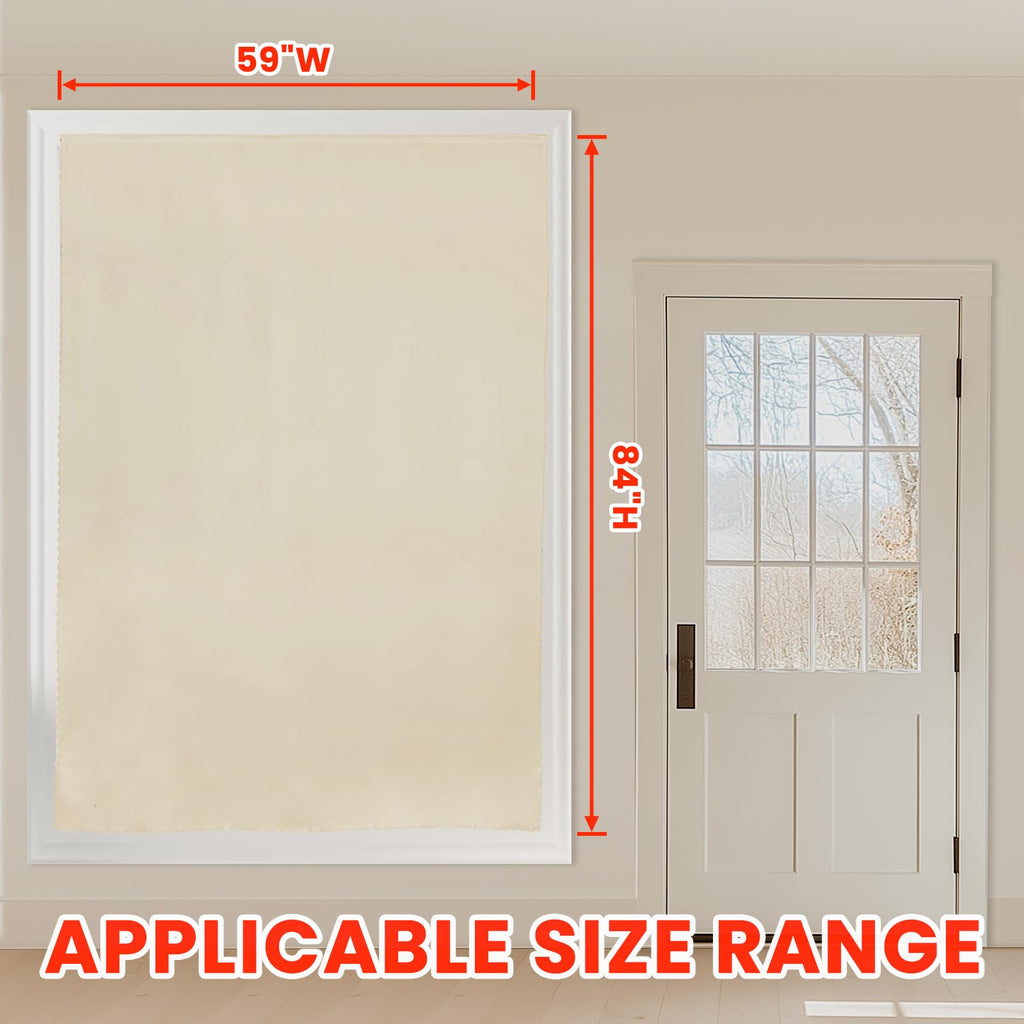 AJAZZ 100% Blackout Curtains for Bedroom Self Adhesive Curtains Temporary Curtain Easy to Install Used for Boho Curtains Window Curtain (Beige, 59" W x 84" L) 1 Panel - Martin Corner Bedding