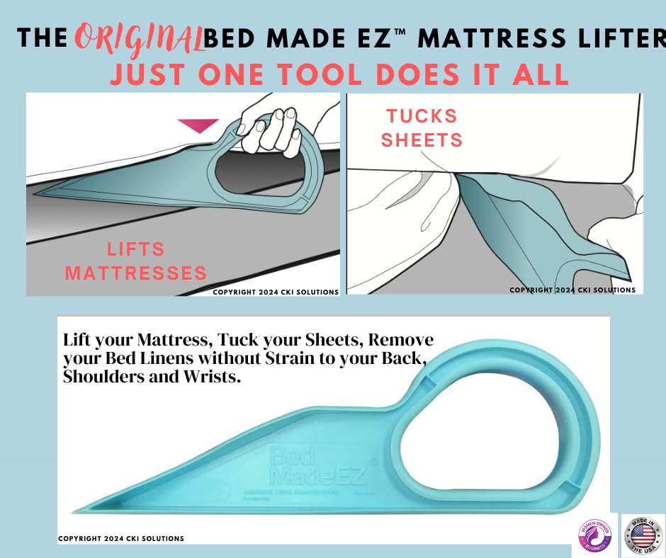 Bed MadeEZ Mattress Lifter & Bed Maker Tool for Changing Bed| Patented & Made in USA | Lifts & Holds The Mattress, Tucks Sheets, Removes Sheets, Bed Skirts and More - Martin Corner Bedding