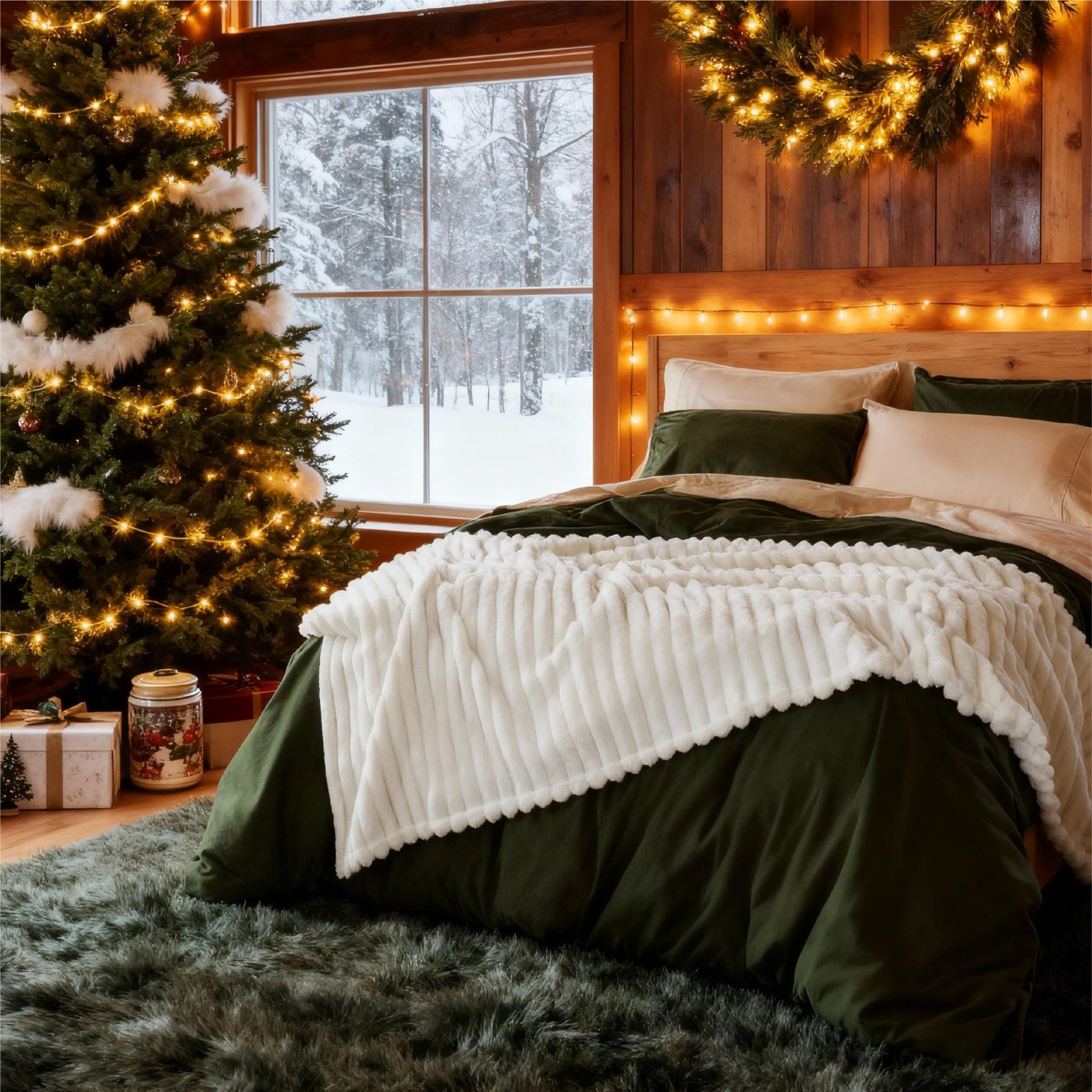 Bedsure GentleSoft White Throw Blanket for Couch - Cozy Blanket for Women, Cute Fleece Throw for Girls, Christmas Birthday Gifts for Women Men Teen, Room Home Boho Decor, Off White, 50x60 Inches - Martin Corner Bedding