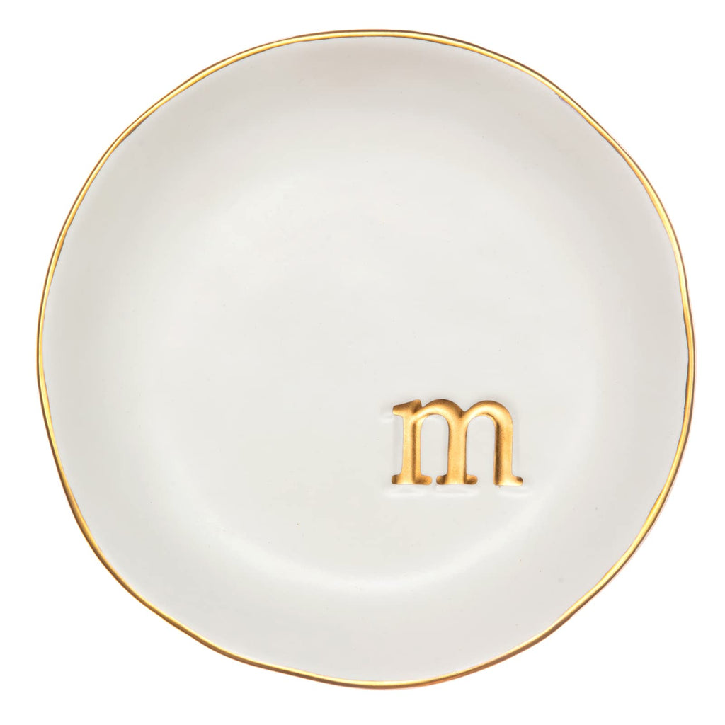 COLLECTIVE HOME - Ceramic Jewelry Tray, Decorative Trinket Dish for Rings Earrings Necklaces Bracelet Watch Keys, Birthday Mother's Day Christmas Gift for Women, 4.75", White Surface (M) - Martin Corner Bedding