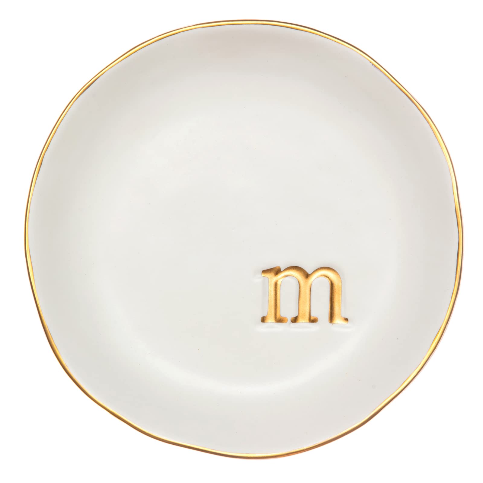 COLLECTIVE HOME - Ceramic Jewelry Tray, Decorative Trinket Dish for Rings Earrings Necklaces Bracelet Watch Keys, Birthday Mother's Day Christmas Gift for Women, 4.75", White Surface (M) - Martin Corner Bedding