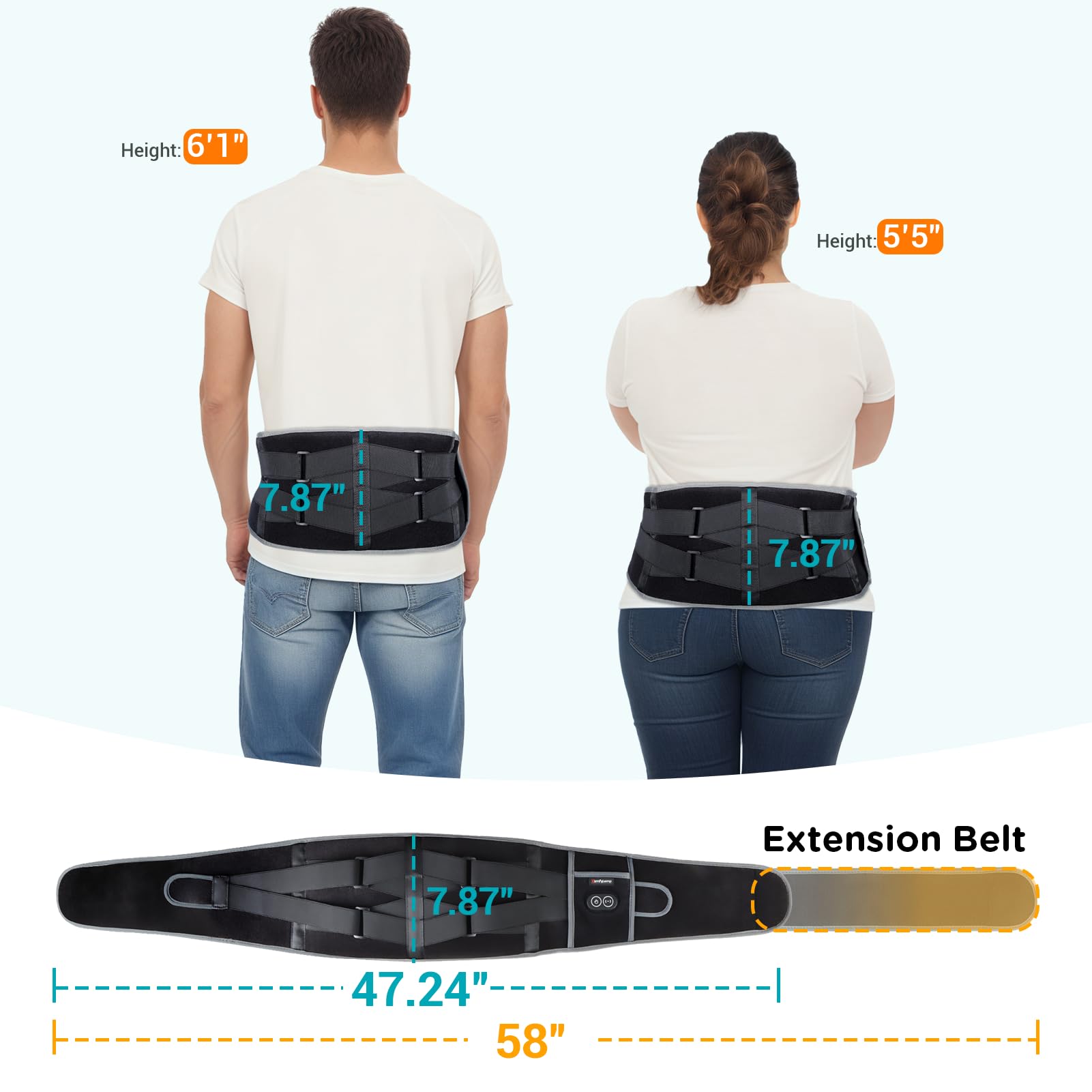 Comfytemp Cordless Heating Pad with Massager for Back, Portable Lower Back Massager FSA Eligible HSA Rechargeable Wireless Electric, Birthday Gifts for Women Men Mom Dad Seniors 3 Heat 30mins Auto - Off - Martin Corner Bedding