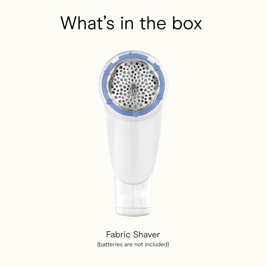 Conair Fabric Shaver and Lint Remover, Battery - Operated Portable Clothes Shaver with 3 Settings, Fuzz Remover for Sweaters, Clothing and Furniture, Large 2 - Inch Shaving Head, White - Martin Corner Bedding