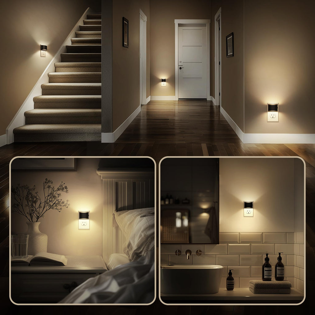 DORESshop LED Night Light[2 Pack], Night Lights Plug into Wall, 3 Level Brightness Adjustable Plug in Night Light, Dusk to Dawn Sensor, Nightlights for Adults, Bedroom, Bathroom, Hallway, 3000K - Martin Corner Bedding