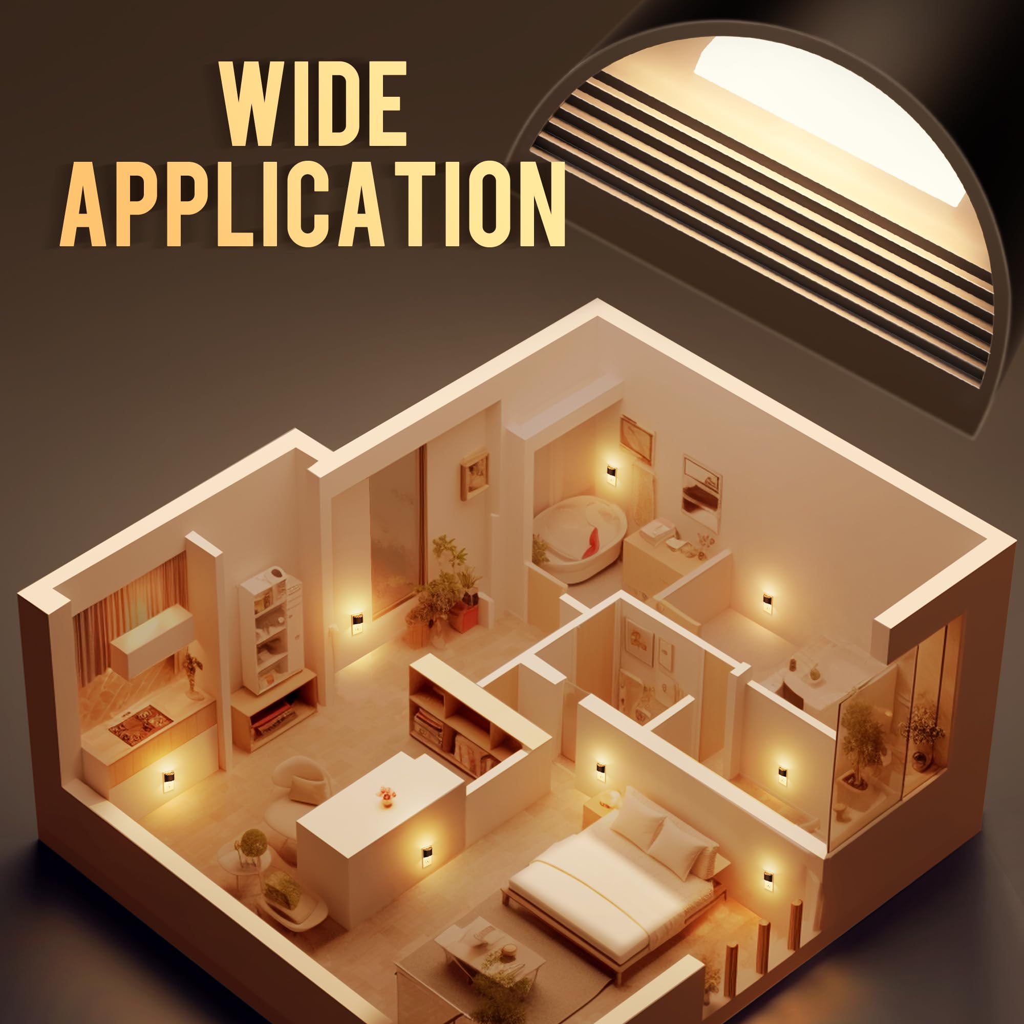 DORESshop LED Night Light[2 Pack], Night Lights Plug into Wall, 3 Level Brightness Adjustable Plug in Night Light, Dusk to Dawn Sensor, Nightlights for Adults, Bedroom, Bathroom, Hallway, 3000K - Martin Corner Bedding