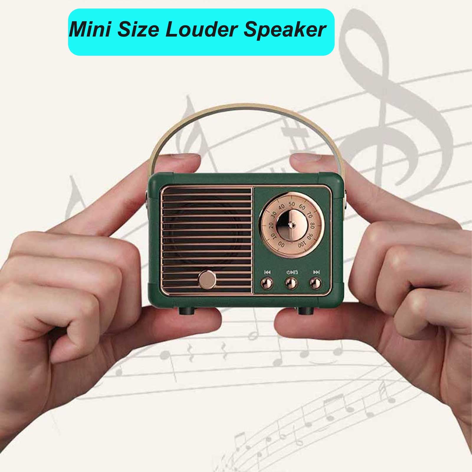 Dosmix Retro Bluetooth Speaker, Vintage Decor, Mini Wireless Bluetooth Speaker, Cute Old Fashion Style for Kitchen Desk Bedroom Office Party Outdoor Accessories for iPhone Android (Green) - Martin Corner Bedding
