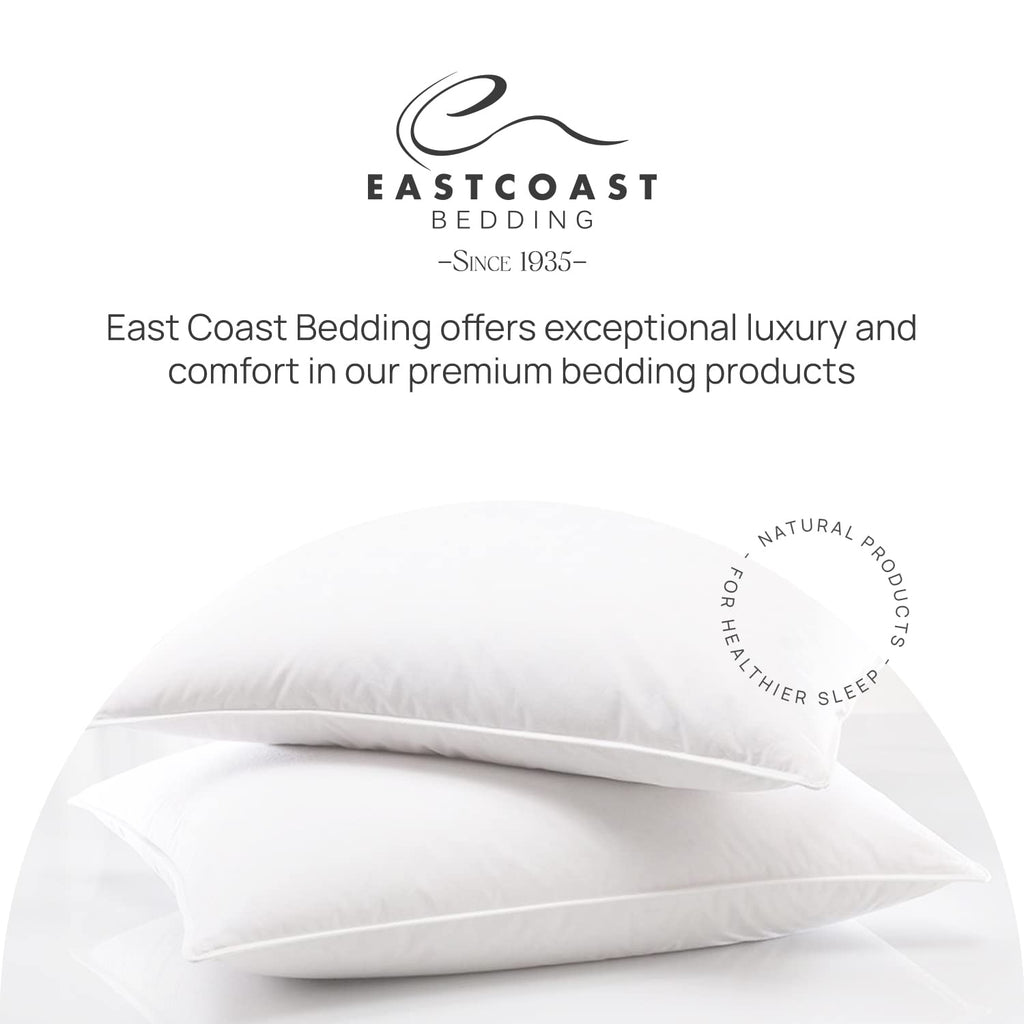 East Coast Bedding Cozy Dream Goose Feather and Down Pillows - RDS Certified, 100% Cotton Cover, Hotel Collection, Bed Sleeping, Medium Support, Standard 2 Pack - Martin Corner Bedding