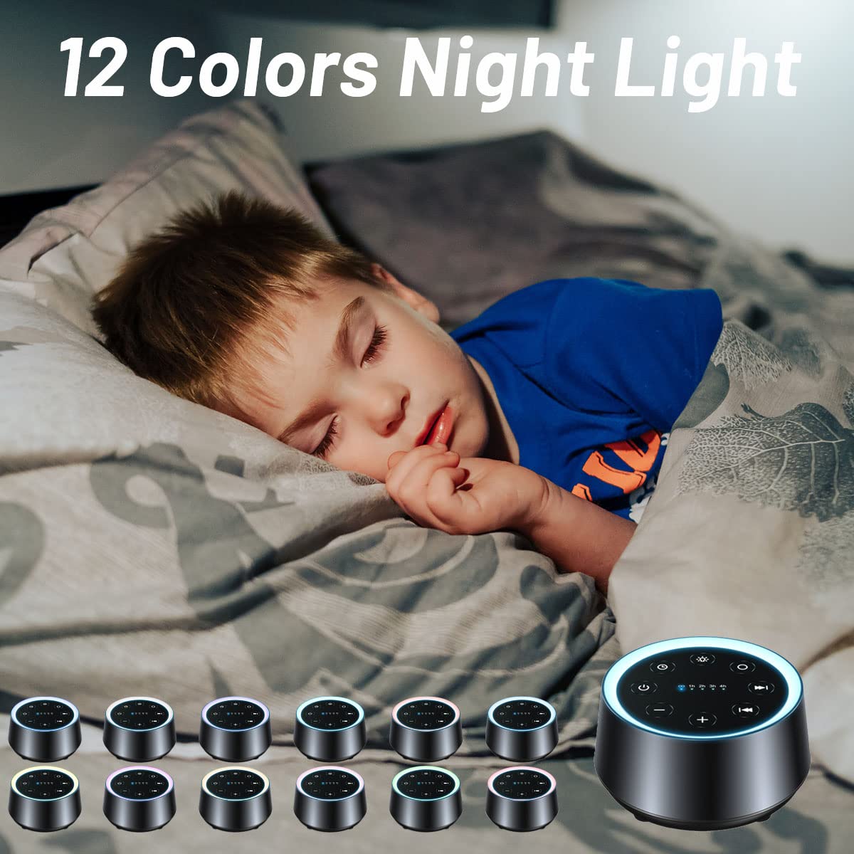 EasyHome Sleep Sound Machine White Noise Machines with 30 Soothing Sounds 12 Adjustable Night Light 10 Adjustment Brightness 32 Levels of Volume 5 Timers and Memory Function Home Travel Office - Martin Corner Bedding