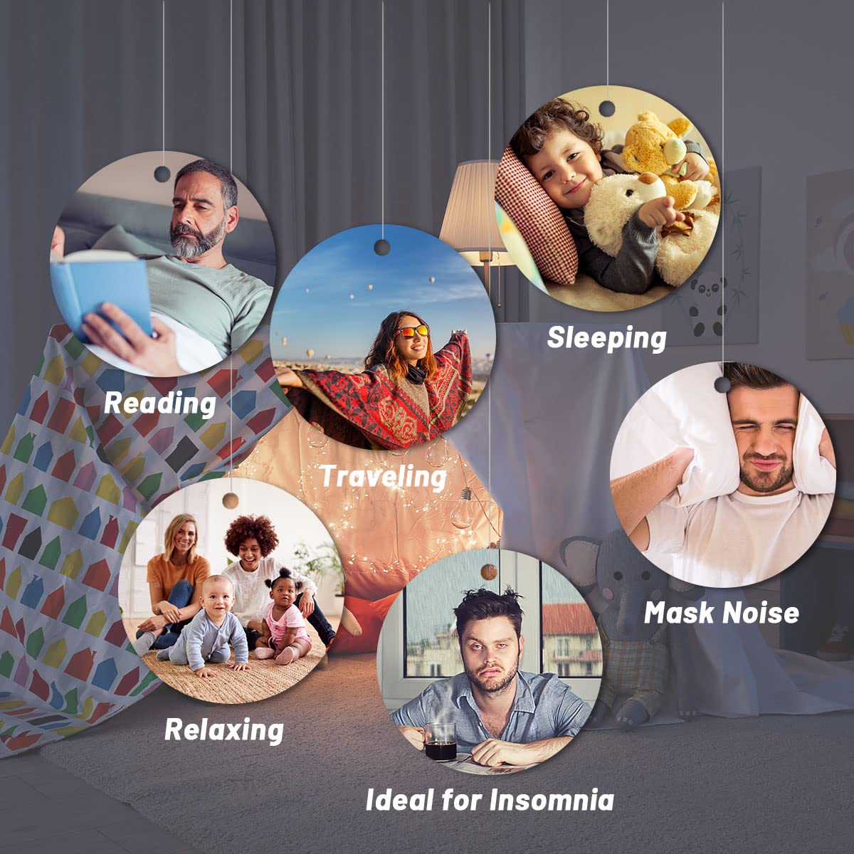 EasyHome Sleep Sound Machine White Noise Machines with 30 Soothing Sounds 12 Adjustable Night Light 10 Adjustment Brightness 32 Levels of Volume 5 Timers and Memory Function Home Travel Office - Martin Corner Bedding