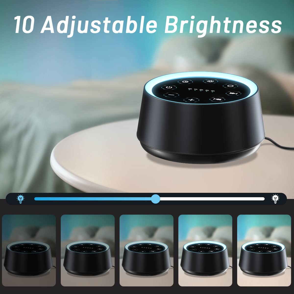 EasyHome Sleep Sound Machine White Noise Machines with 30 Soothing Sounds 12 Adjustable Night Light 10 Adjustment Brightness 32 Levels of Volume 5 Timers and Memory Function Home Travel Office - Martin Corner Bedding