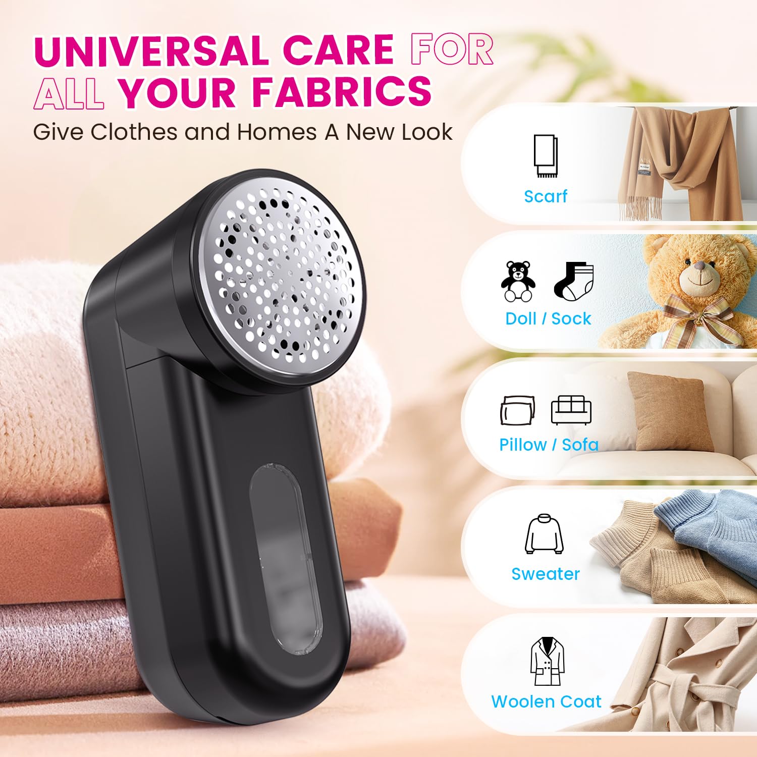 Fabric Shaver, Ziitty Lint Remover for Clothes, Type - C Rechargeable Lint Shaver with LCD Display & 6 - Blade, Sweater Shavers to Remove Pilling，Fuzz Remover Fabric Shaver for Clothing and Furniture - Martin Corner Bedding