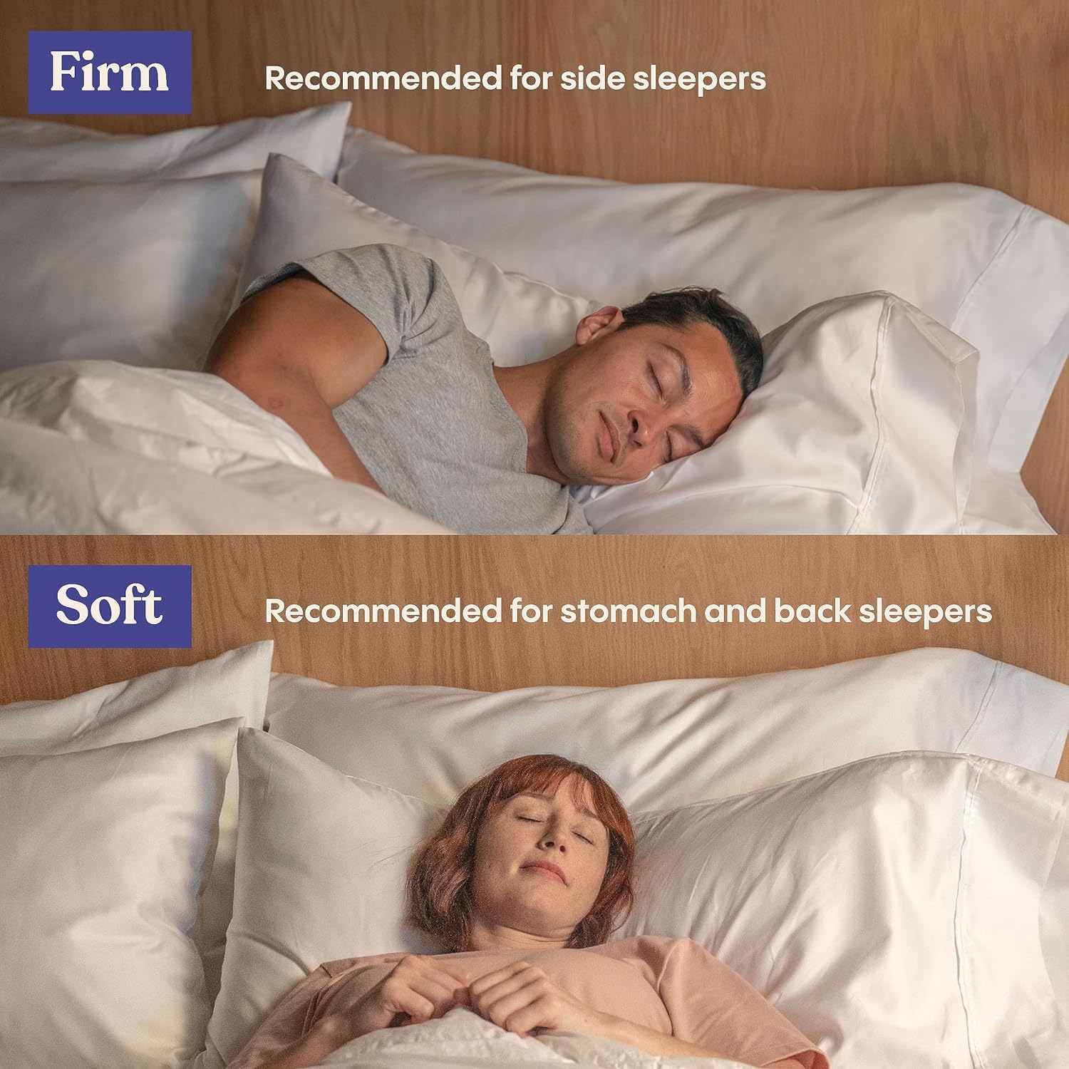 FluffCo Zen Fluff™ Down Standard/Queen Pillow with 600 Fill Power White Duck Down Stomach Sleeper Pillows - Luxury Hotel Quality 300 Thread Count - 100% Cotton Feather Pillows (Queen Size 1 Pack) - Martin Corner Bedding