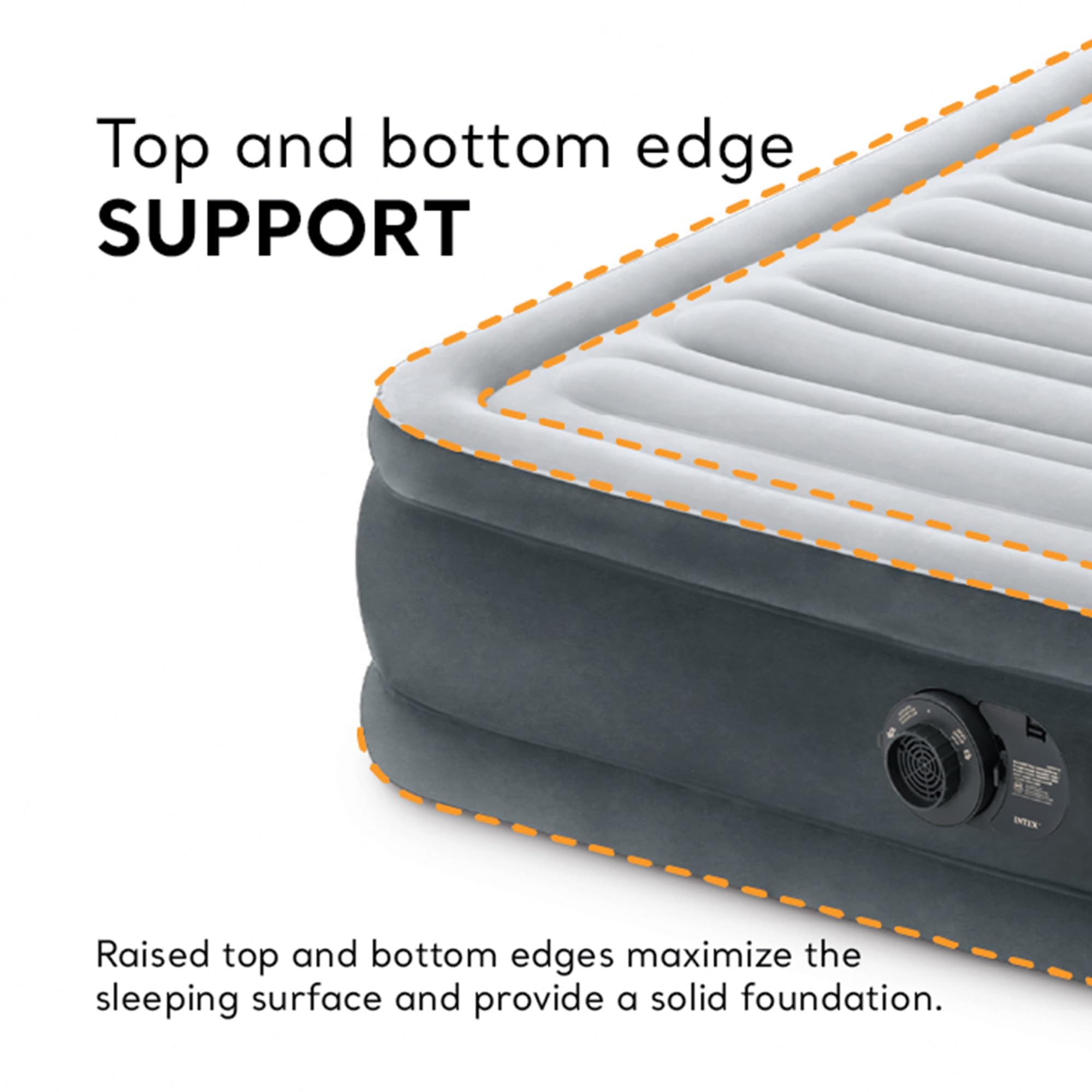 Intex Mid - Rise Air Mattress Bed with Built - in Pump, Dura - Beam Deluxe Comfort Plush, Full - Portable Luxury Travel Airbed for Adults, Camping, Guests - Martin Corner Bedding