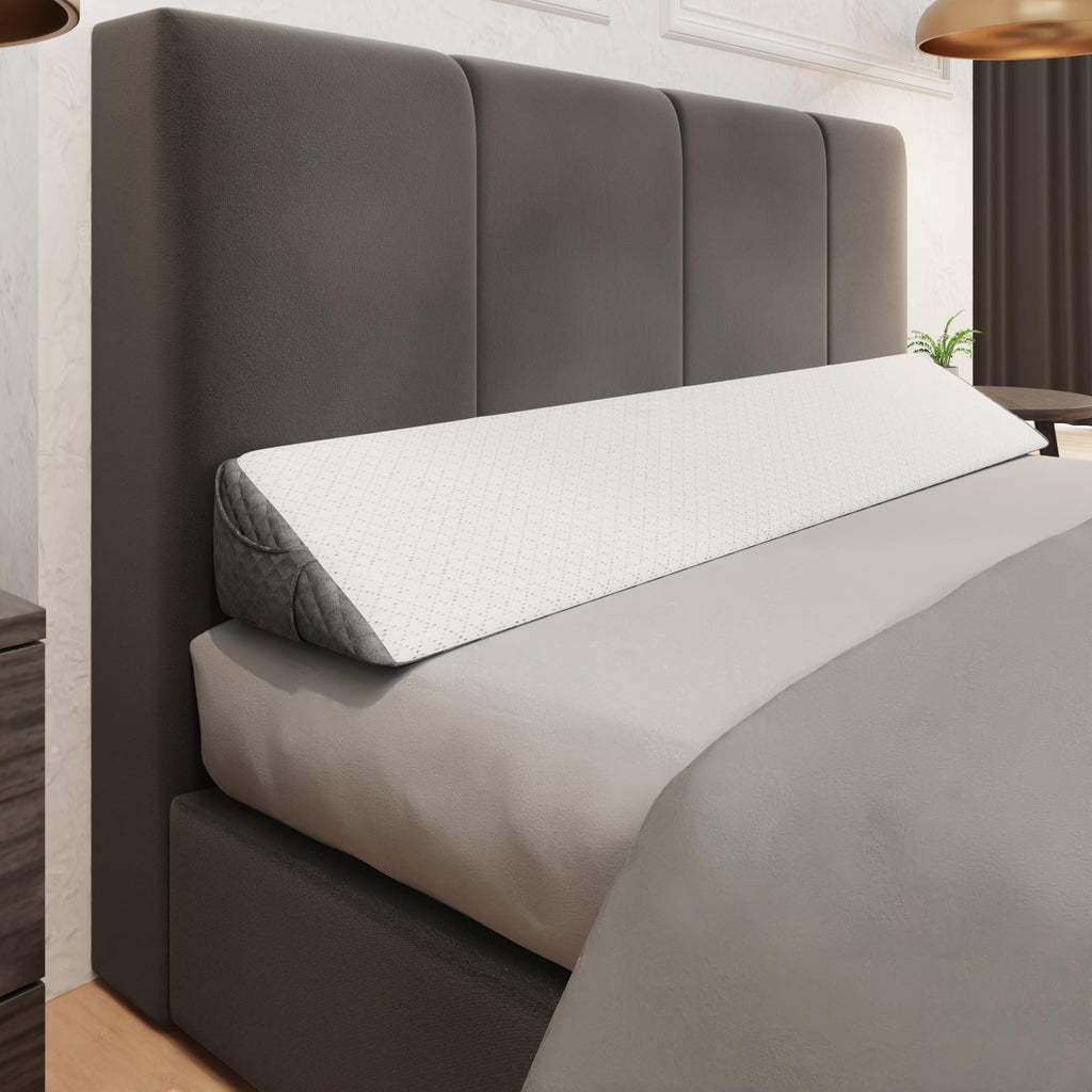 Kolbs King Size Bed Wedge Pillow for Headboard | Modern Stylish Pillow to Fill Gap Between Headboard and Mattress | Bed Gap Filler King - Martin Corner Bedding