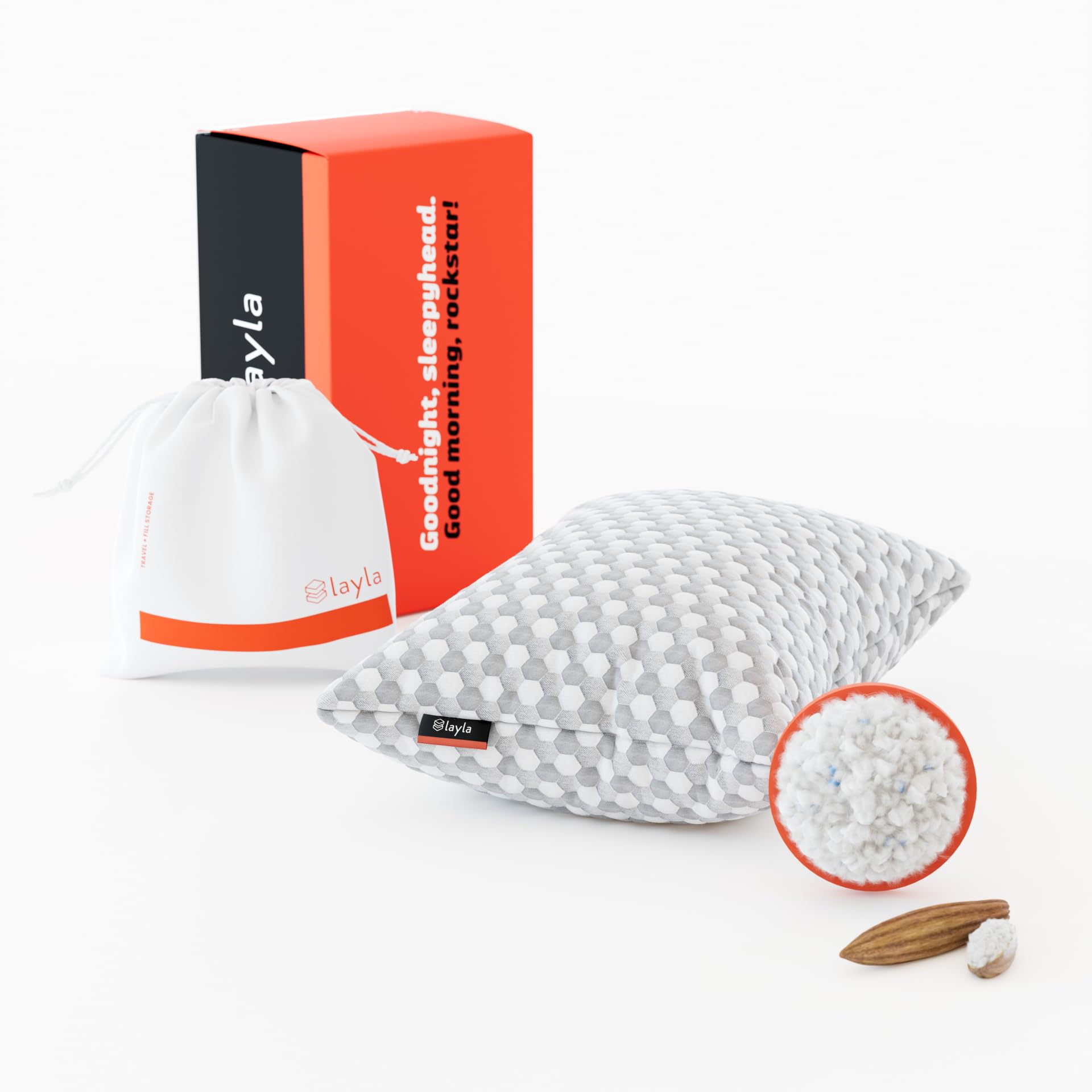 Layla Sleep, Adjustable Fill Kapok Pillow, Luxurious Cooling Pillow, Queen (Single), Supportive for Head, Neck, Fully Adjustable, Natural Material That is Light and Airy. Sleep Better - Kapok Pillows - Martin Corner Bedding