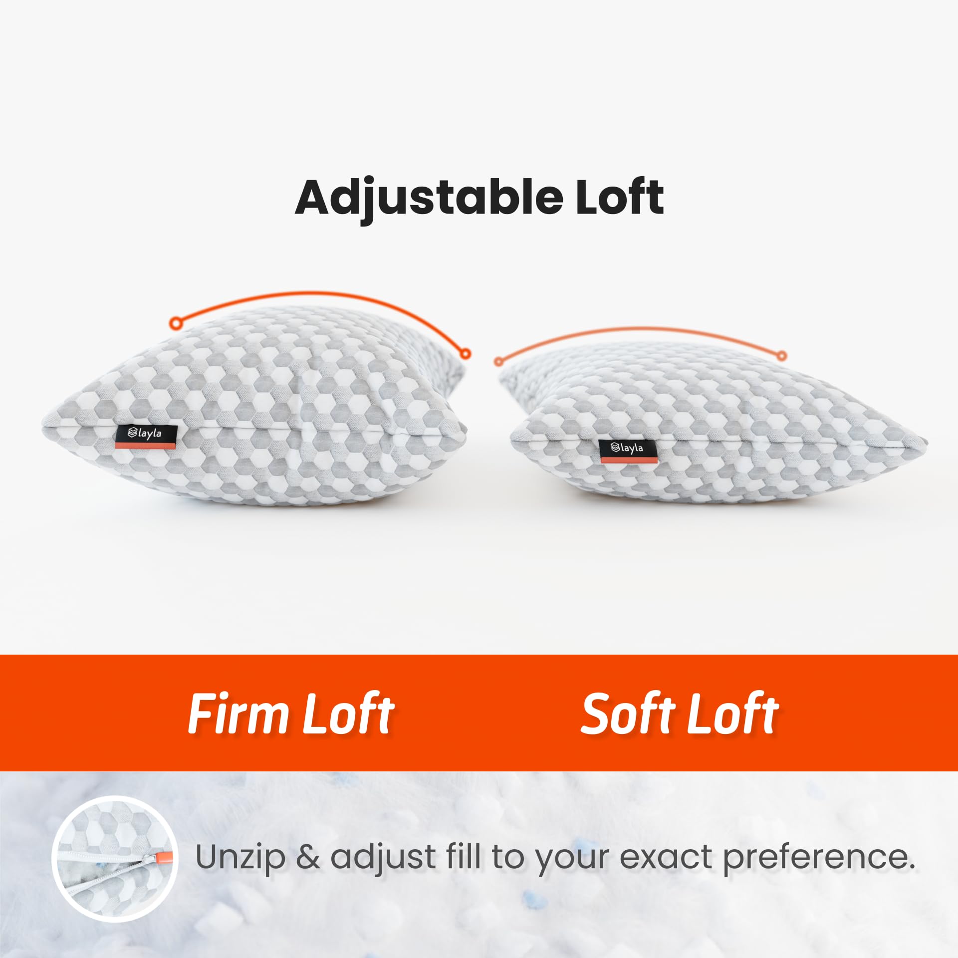 Layla Sleep, Adjustable Fill Kapok Pillow, Luxurious Cooling Pillow, Queen (Single), Supportive for Head, Neck, Fully Adjustable, Natural Material That is Light and Airy. Sleep Better - Kapok Pillows - Martin Corner Bedding