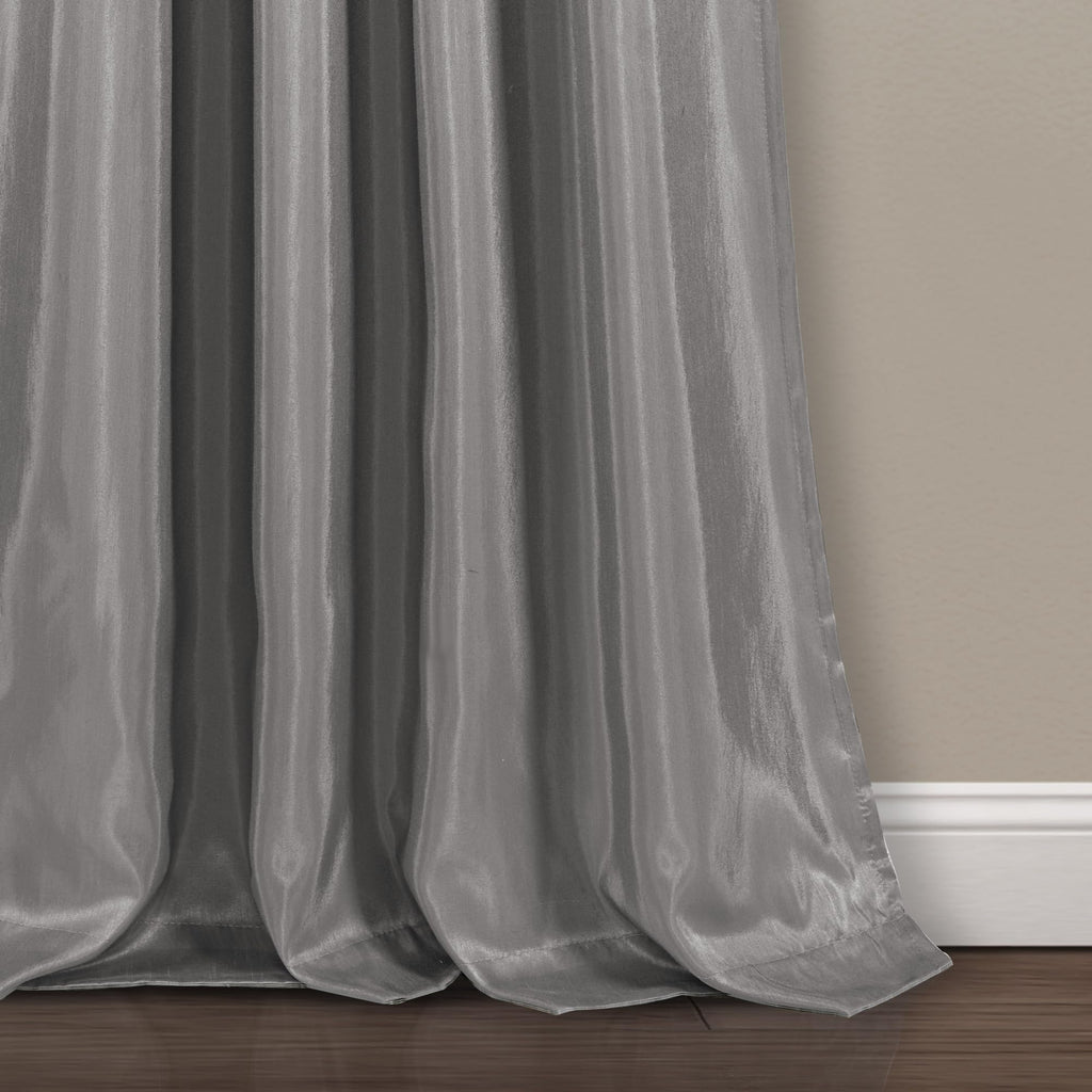 Lush Decor Night Sky Window Curtain Panel, Single 42"W x 84"L Black & Gray - Sequin Backdrop Curtain - Room Darkening Curtains For Bedroom - Glam Decor - Martin Corner Bedding