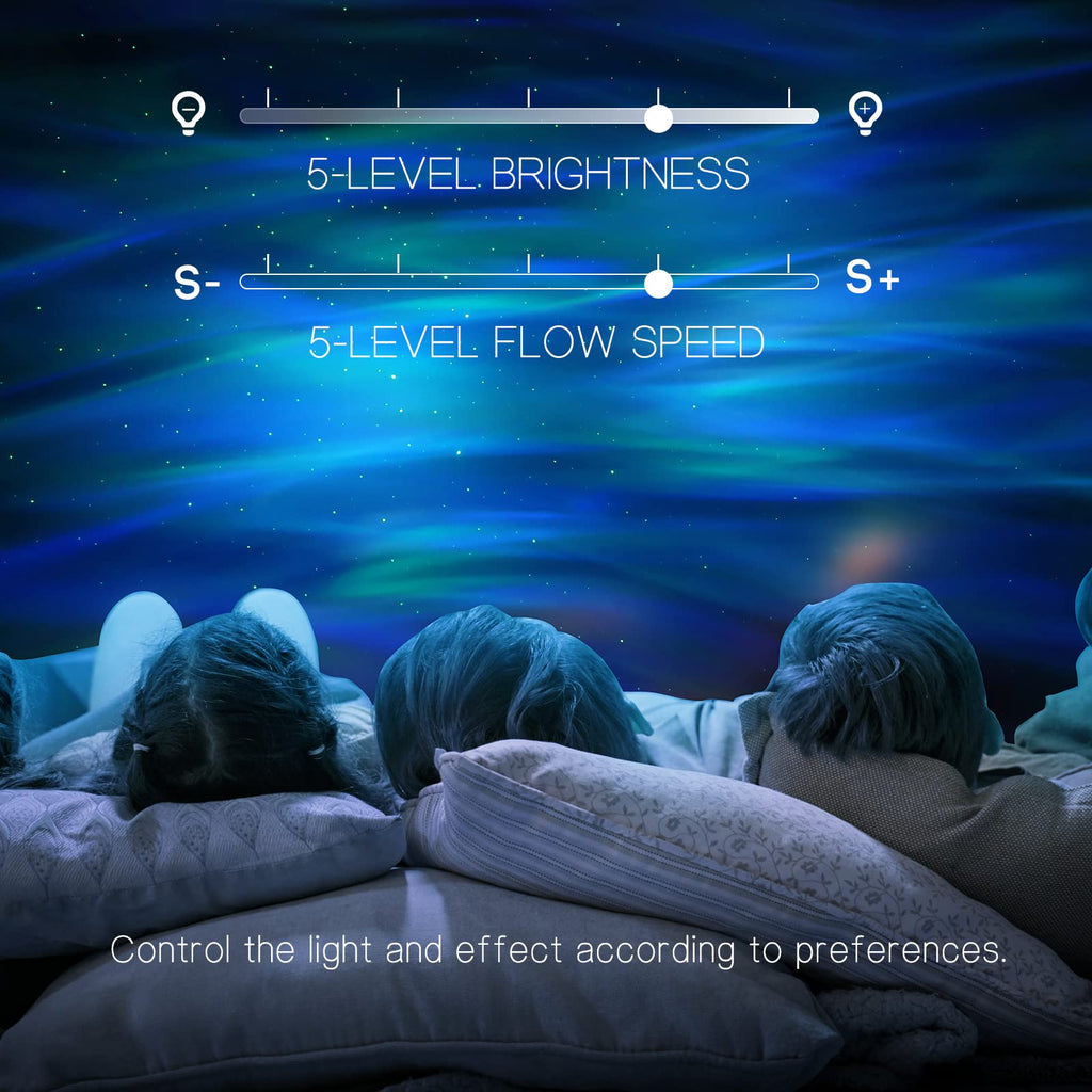 Northern Galaxy Light Aurora Projector with 33 Light Effects, LED Star Projector for Bedroom Nebula Lamp, Remote Control, White Noises, Bluetooth Speaker for Parties - Martin Corner Bedding