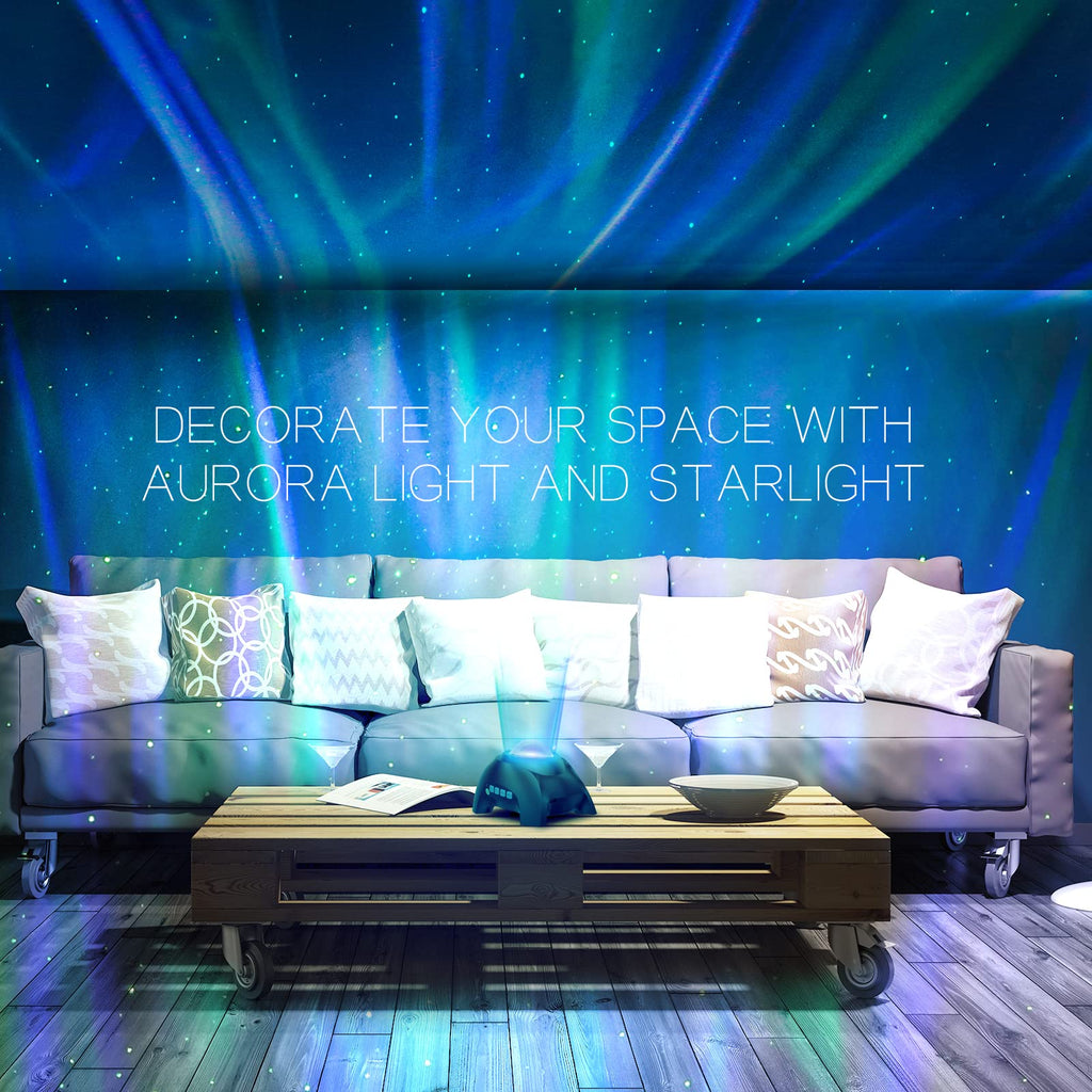 Northern Galaxy Light Aurora Projector with 33 Light Effects, LED Star Projector for Bedroom Nebula Lamp, Remote Control, White Noises, Bluetooth Speaker for Parties - Martin Corner Bedding