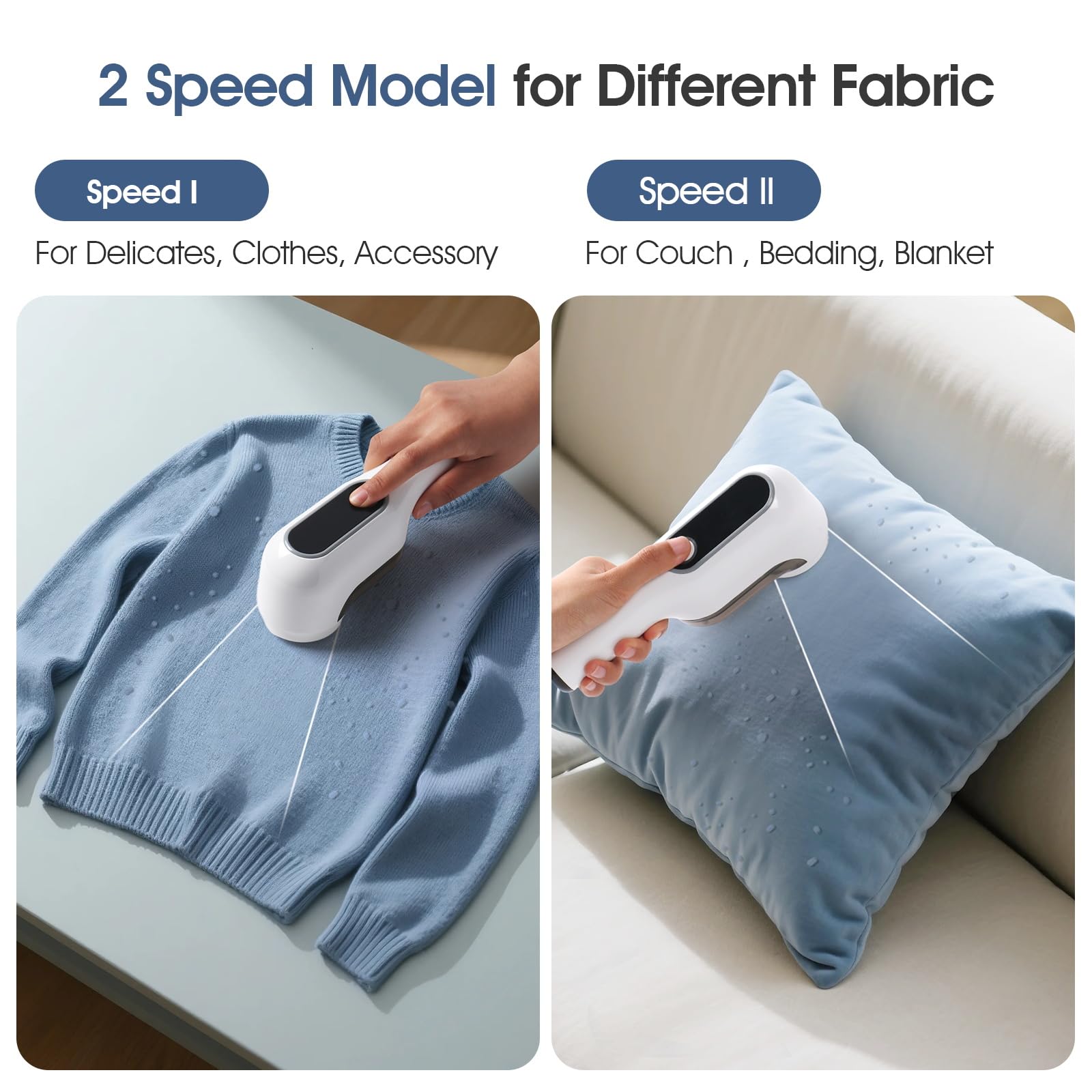 OKAKA Rechargeable Electric Fabric Shaver Lint Remover with LED Display, Sweater Shaver 2 - Speed to Remove Fuzz and Pill for Clothes, Furniture, Couch and Blanket(White) - Martin Corner Bedding
