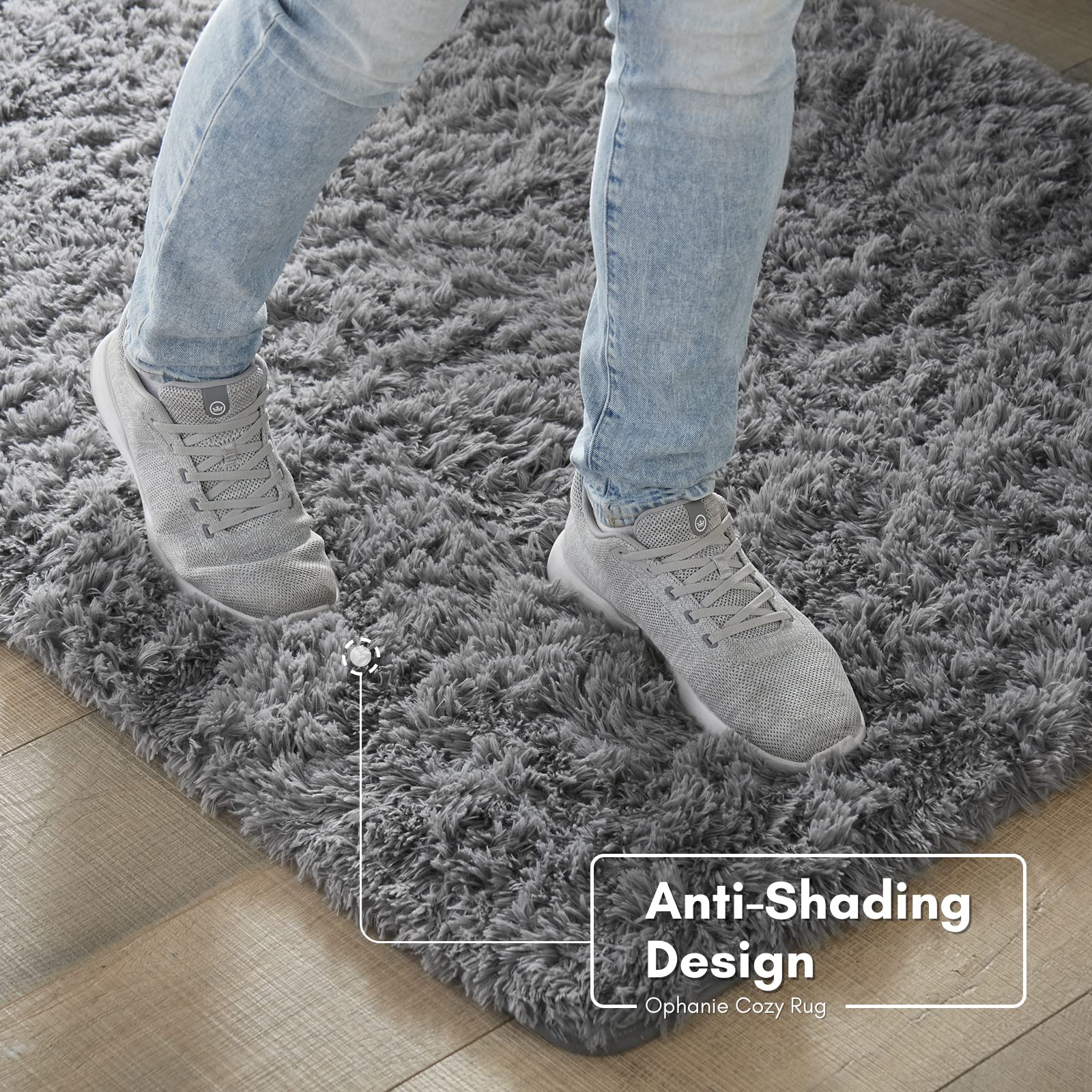 Ophanie Upgrade 4x6 Rugs for Bedroom, Grey, Fluffy Shaggy Soft Area Rug, Gray Non - Slip Indoor Floor Carpet for Living Room, Kids Baby Boys Teen Dorm Home Decor Aesthetic, Nursery, Rug - Martin Corner Bedding