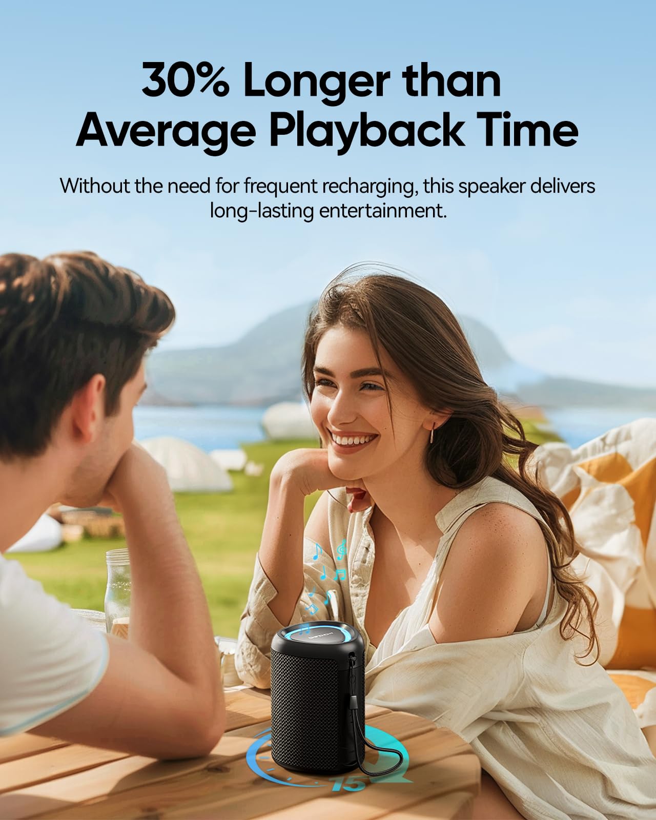 Portable Bluetooth Speaker Valentines Gifts For Him: Powerful Crystal Clear Sound/Romantic Light/IPX5 Waterproof/All Day Playtime/BT 5.3/TWS Paring,Small Wireless Speaker for Outdoor|Travel|Date Night - Martin Corner Bedding