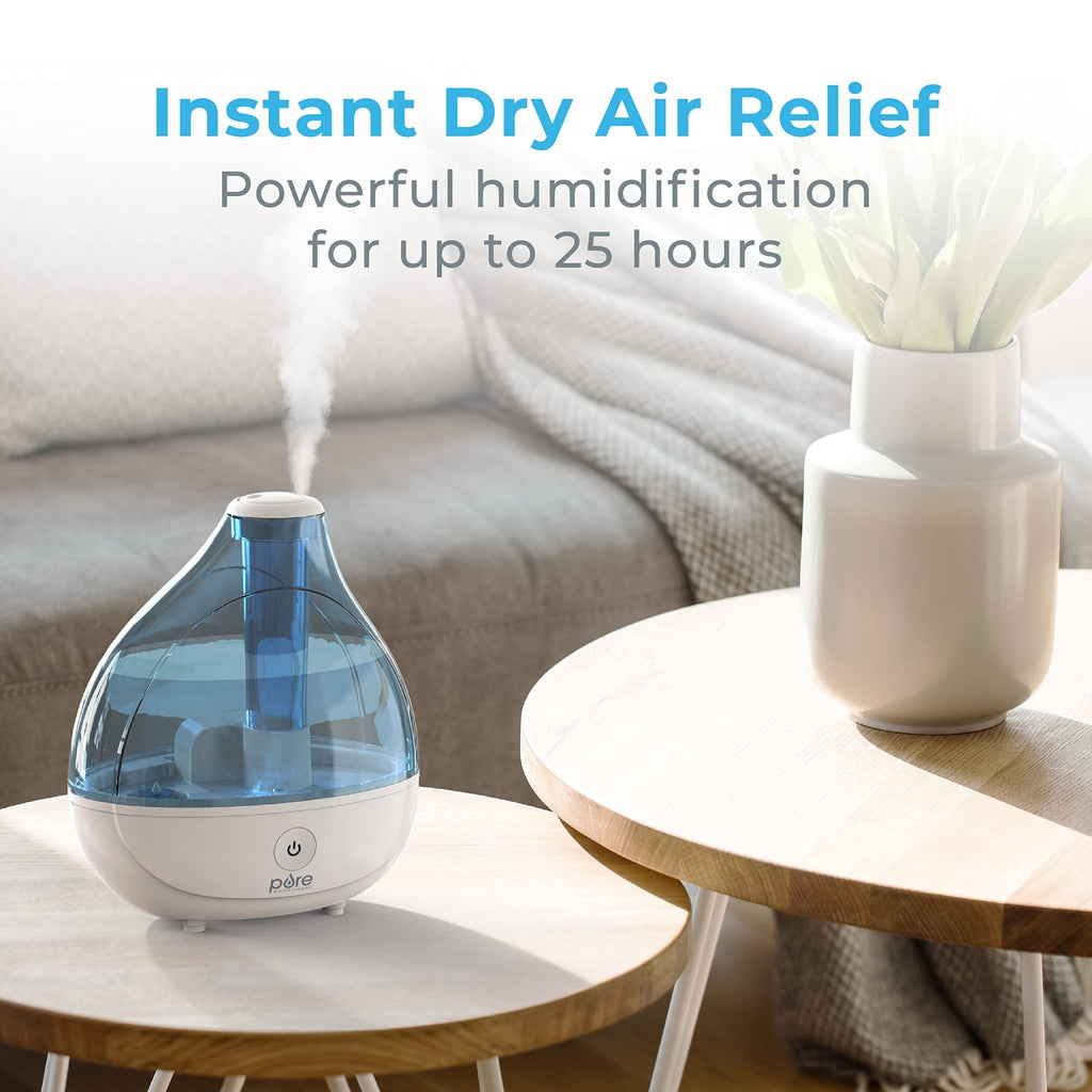 Pure Enrichment MistAire Ultrasonic Cool Mist Humidifier - Quiet Air Humidifier for Bedroom, Nursery, Office, & Indoor Plants - Lasts Up To 25 Hours - Martin Corner Bedding
