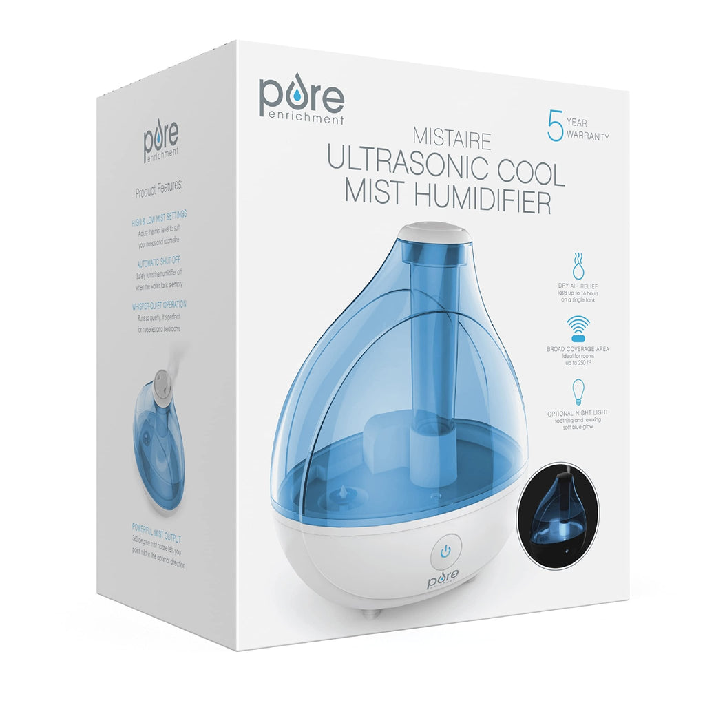 Pure Enrichment MistAire Ultrasonic Cool Mist Humidifier - Quiet Air Humidifier for Bedroom, Nursery, Office, & Indoor Plants - Lasts Up To 25 Hours - Martin Corner Bedding