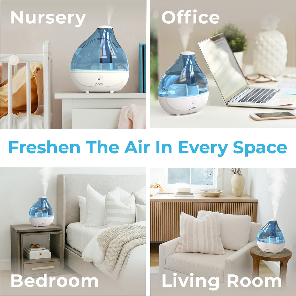 Pure Enrichment MistAire Ultrasonic Cool Mist Humidifier - Quiet Air Humidifier for Bedroom, Nursery, Office, & Indoor Plants - Lasts Up To 25 Hours - Martin Corner Bedding