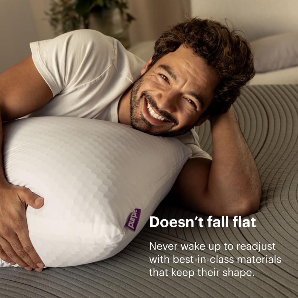 Purple Harmony Pillow - Standard Tall, Greatest Pillow Ever Invented, 360º Hex Grid & Talalay Latex Core - No Pressure Support, Stays Cool, Luxurious Comfort - Martin Corner Bedding