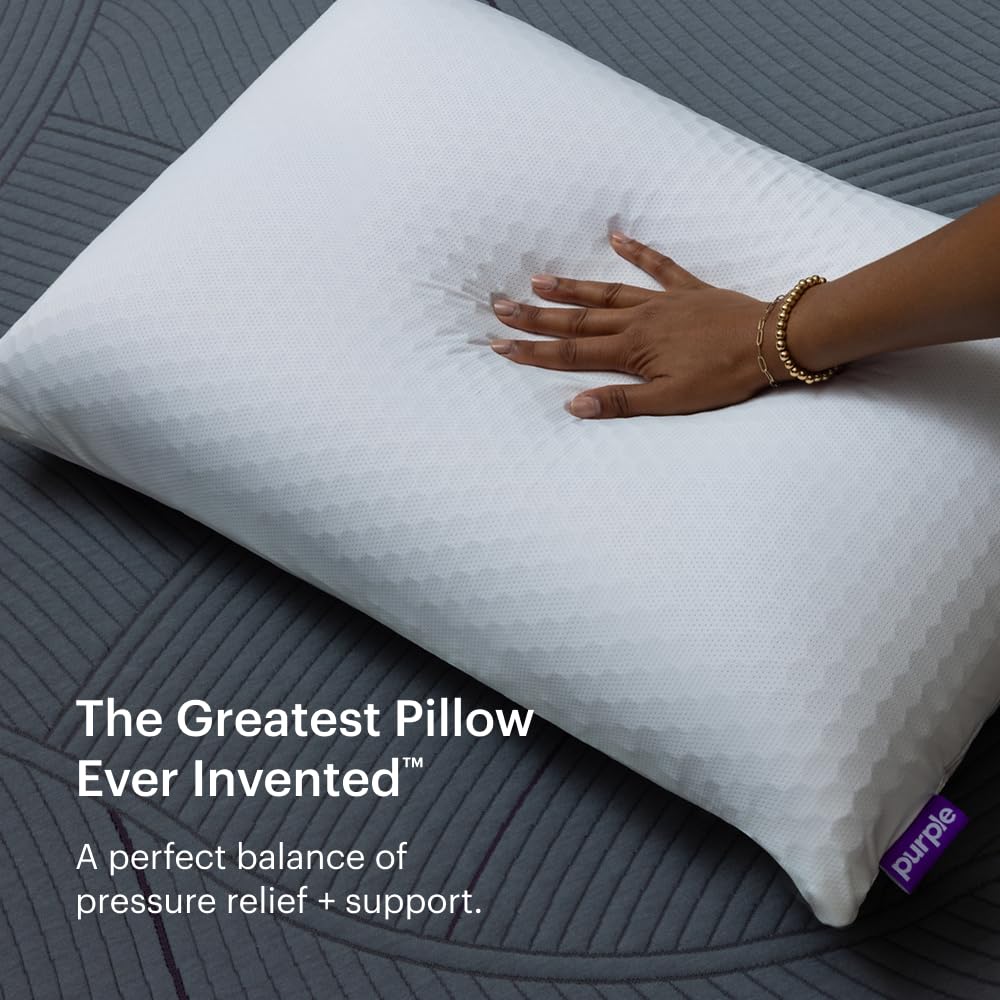 Purple Harmony Pillow - Standard Tall, Greatest Pillow Ever Invented, 360º Hex Grid & Talalay Latex Core - No Pressure Support, Stays Cool, Luxurious Comfort - Martin Corner Bedding