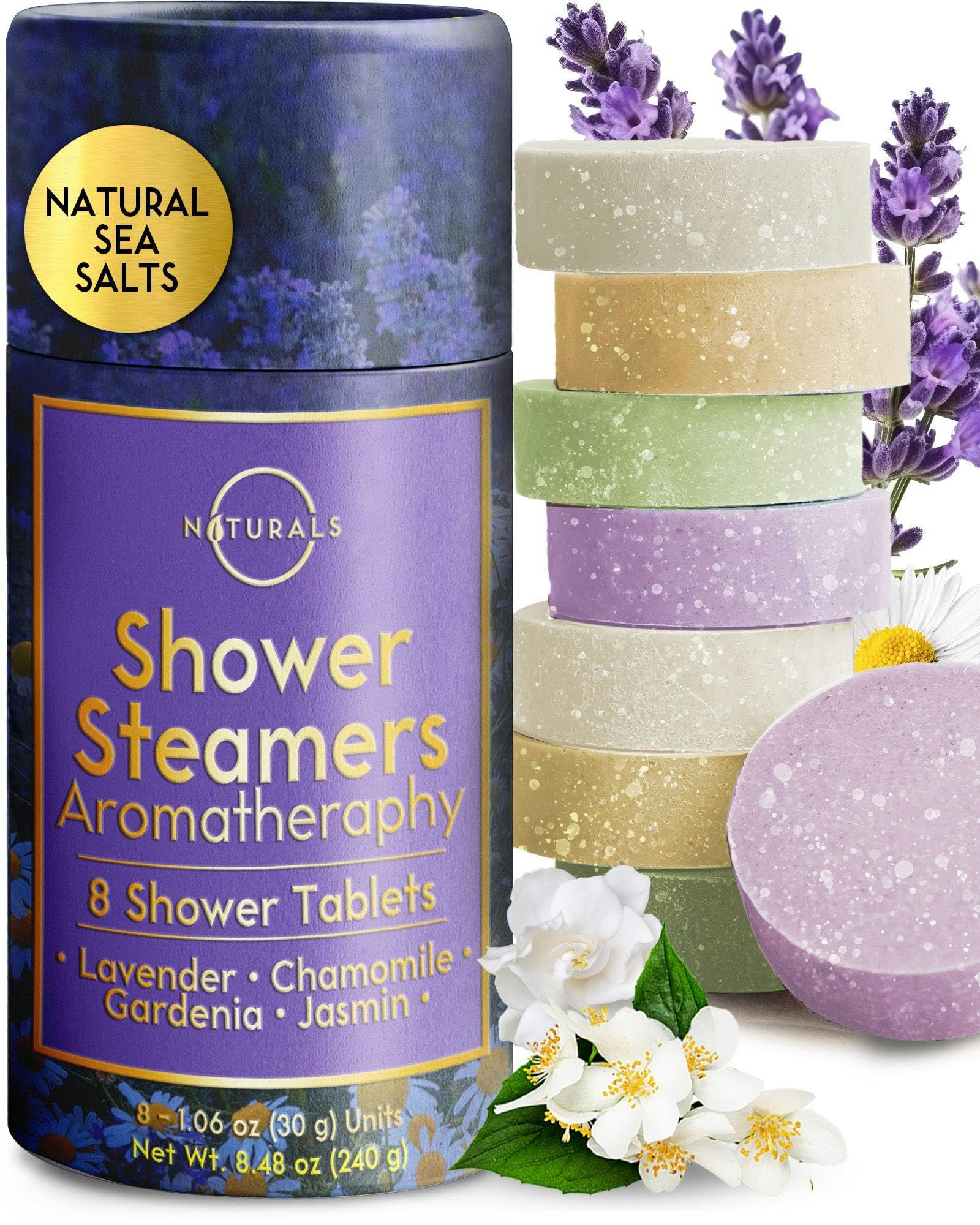 Shower Steamers Aromatherapy - Birthday Gifts for Women and Men - Shower Bombs Aromatherapy, Spa Day Essentials, Relaxation Spa Gifts - Self Care Stocking Stuffers (Lavender 8 Count) - Martin Corner Bedding