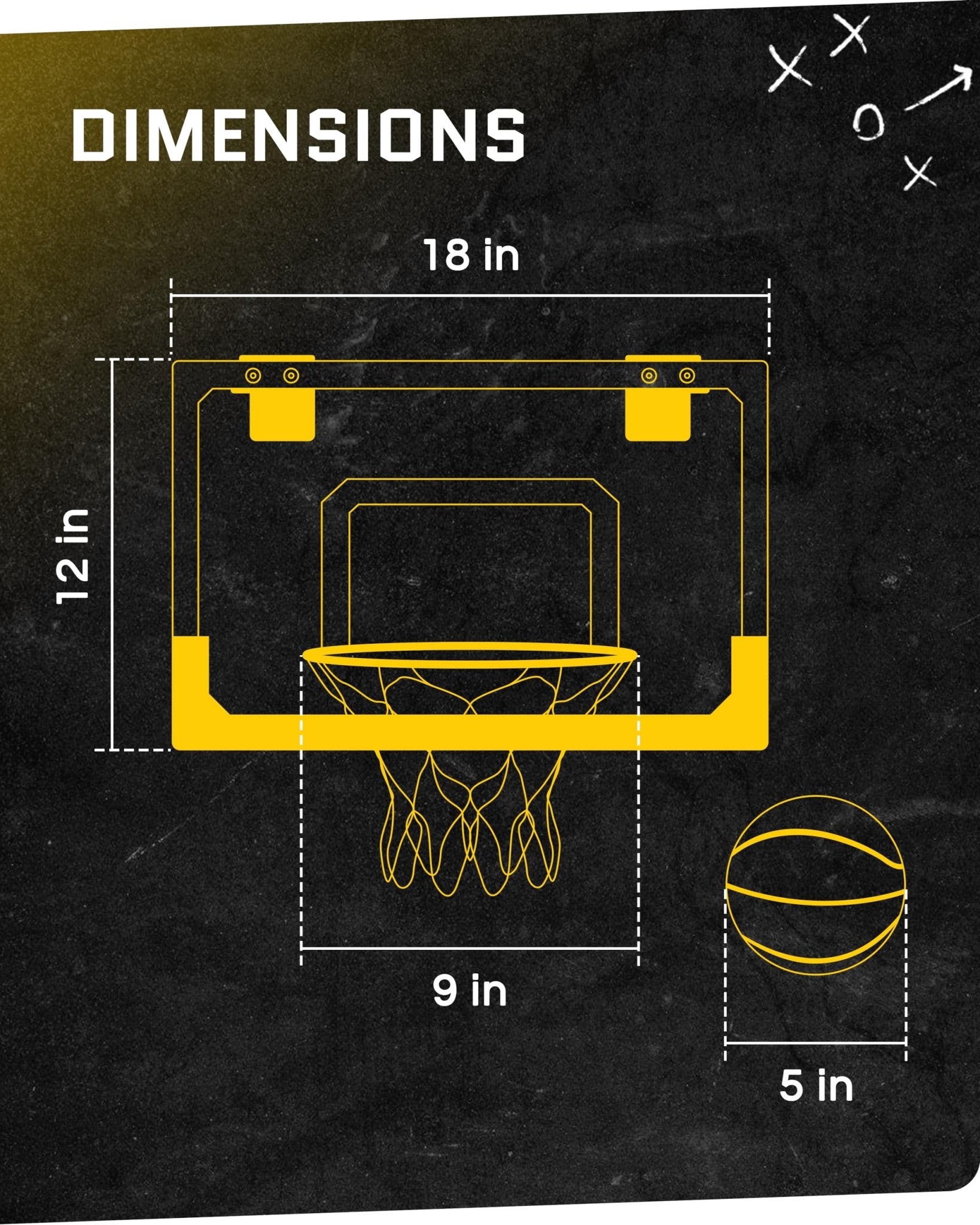 SKLZ Pro Mini Basketball Hoop - 18" x 12" Clear, Shatterproof Backboard, Breakaway Rim, Heavy Duty Net, & 5" Ball - Easy Mount Padded, Slide - On Over - Door Mounts - Suitable for Office, Dorm, Bedroom - Martin Corner Bedding