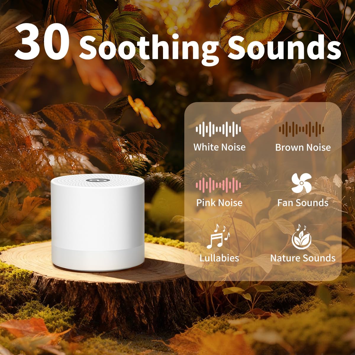 Sound Machine Mini White Noise Machine with 30 Soothing Sounds 4 Timers Memory Function for Newborn Baby Kids Adults Portable Rechargeable Sleep Brown Noise Machine for Travel Camping Home Office - Martin Corner Bedding