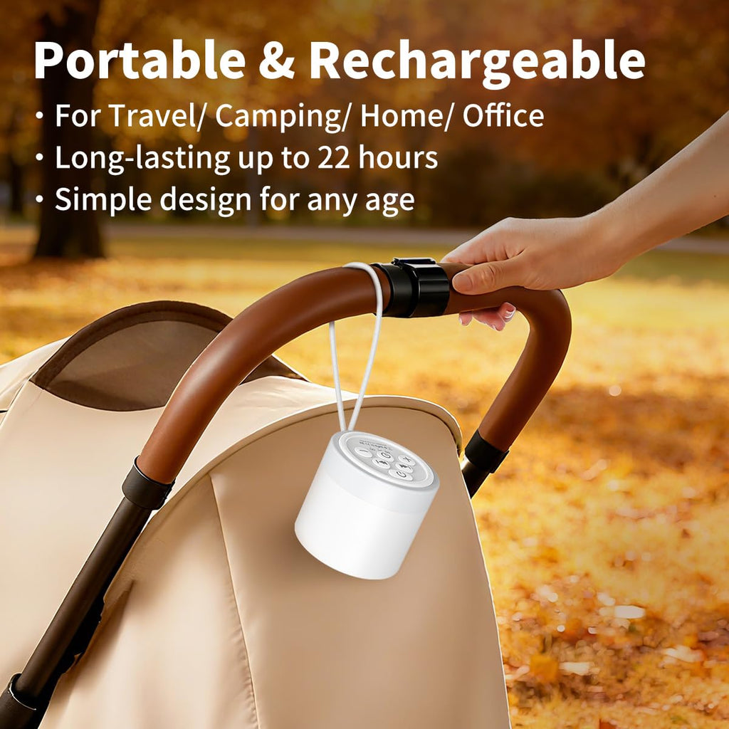 Sound Machine Mini White Noise Machine with 30 Soothing Sounds 4 Timers Memory Function for Newborn Baby Kids Adults Portable Rechargeable Sleep Brown Noise Machine for Travel Camping Home Office - Martin Corner Bedding