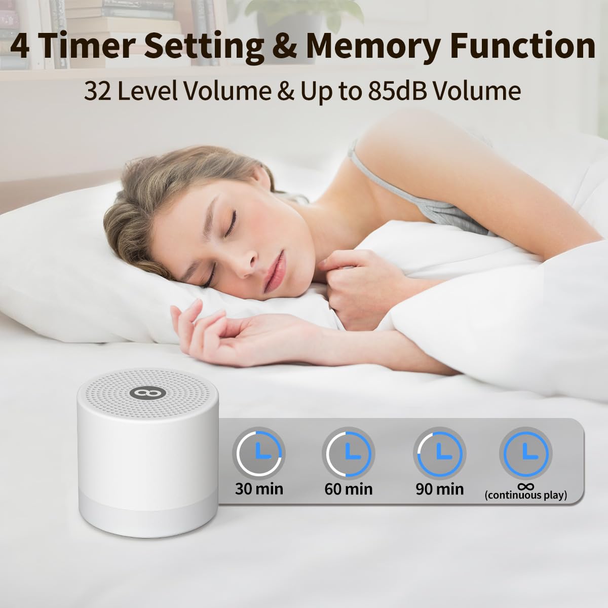 Sound Machine Mini White Noise Machine with 30 Soothing Sounds 4 Timers Memory Function for Newborn Baby Kids Adults Portable Rechargeable Sleep Brown Noise Machine for Travel Camping Home Office - Martin Corner Bedding