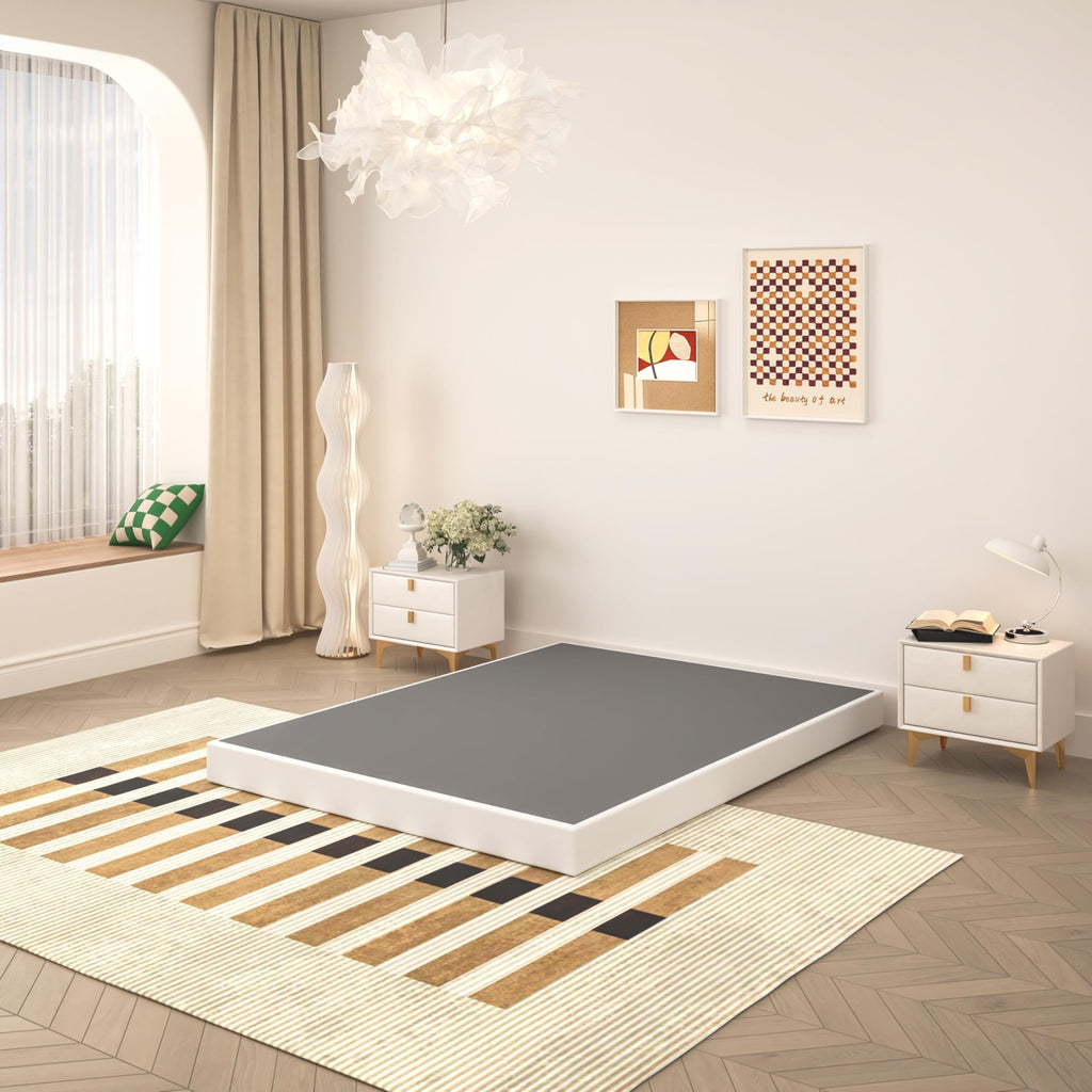 TROZULER 5 Inch Box Spring for Queen Bed, Heavy Duty Metal Mattress Foundation, 3000 lbs Capacity, Low Profile, Noise - Free, Easy Assembly with Fabric Cover - Martin Corner Bedding