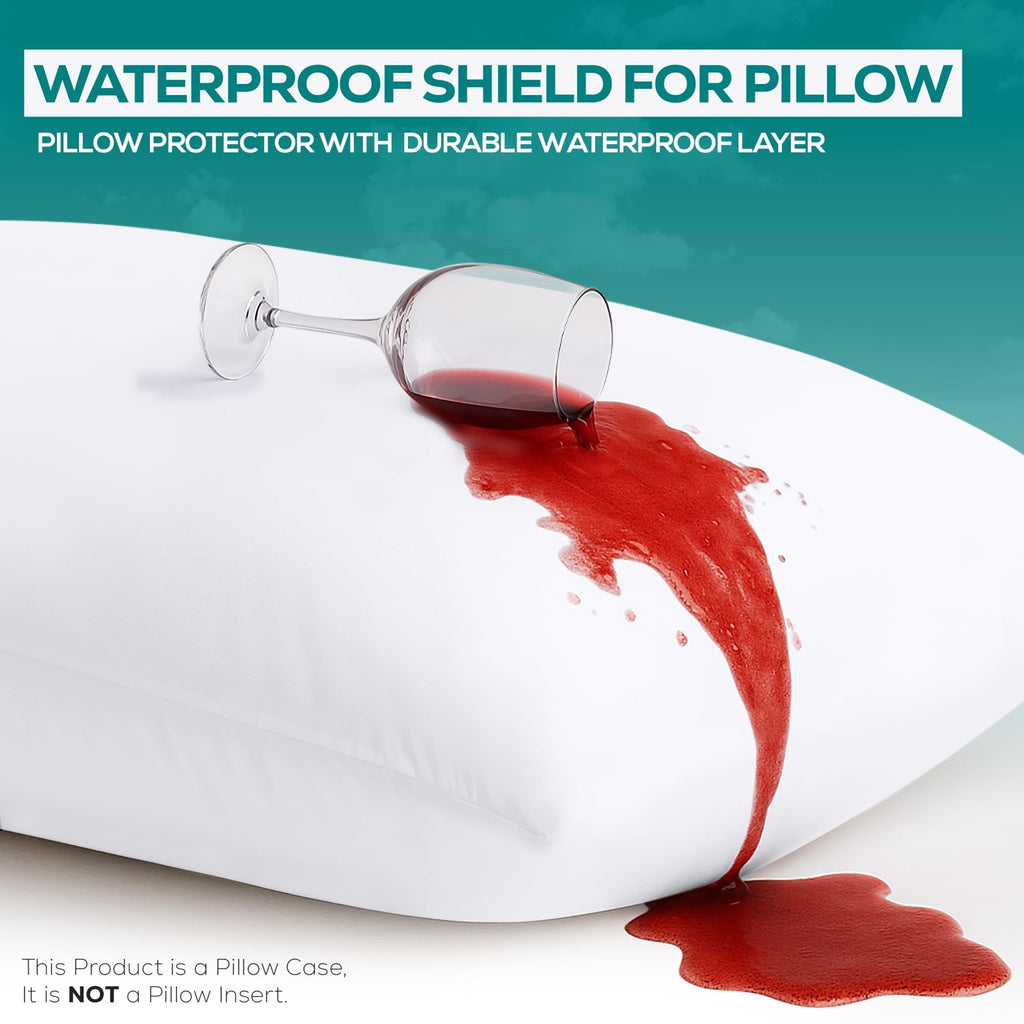 Utopia Bedding 8 Pack Waterproof Pillow Protectors with Zipper Standard Size (White), Bed Bug and Dust Mite Proof Pillow case Covers, Moisture Wicking Pillow Encasements 20 x 26 Inches - Martin Corner Bedding