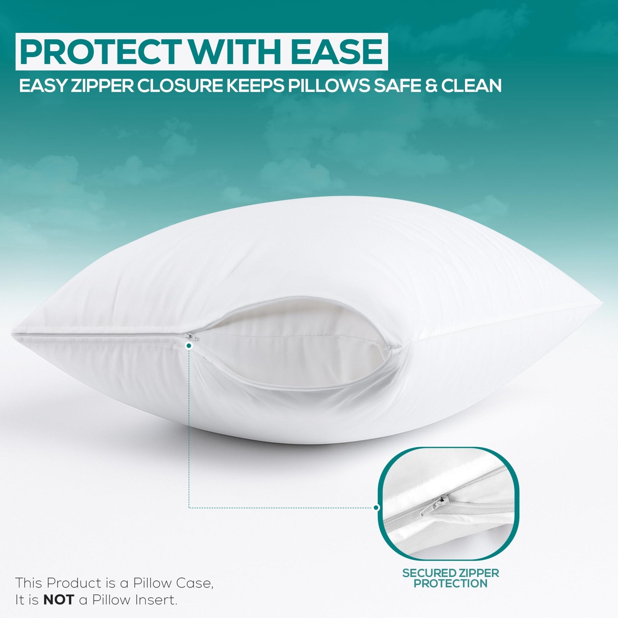 Utopia Bedding 8 Pack Waterproof Pillow Protectors with Zipper Standard Size (White), Bed Bug and Dust Mite Proof Pillow case Covers, Moisture Wicking Pillow Encasements 20 x 26 Inches - Martin Corner Bedding