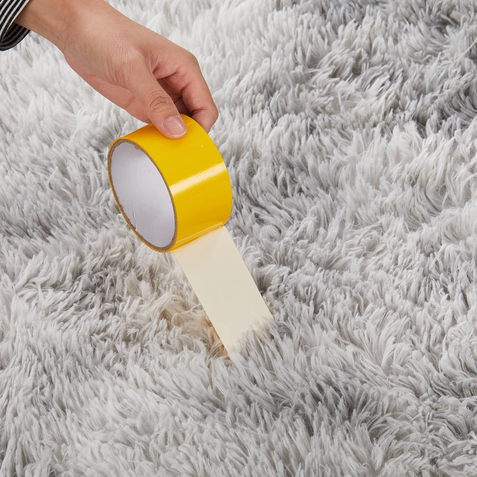 YOBATH Fluffy Shag Area Rugs 5x7 for Living Room Bedroom, Soft Fuzzy Shaggy Carpet Rugs for Girls Boys Kids Indoor Floor Nursery Home Decor, Light Grey - Martin Corner Bedding