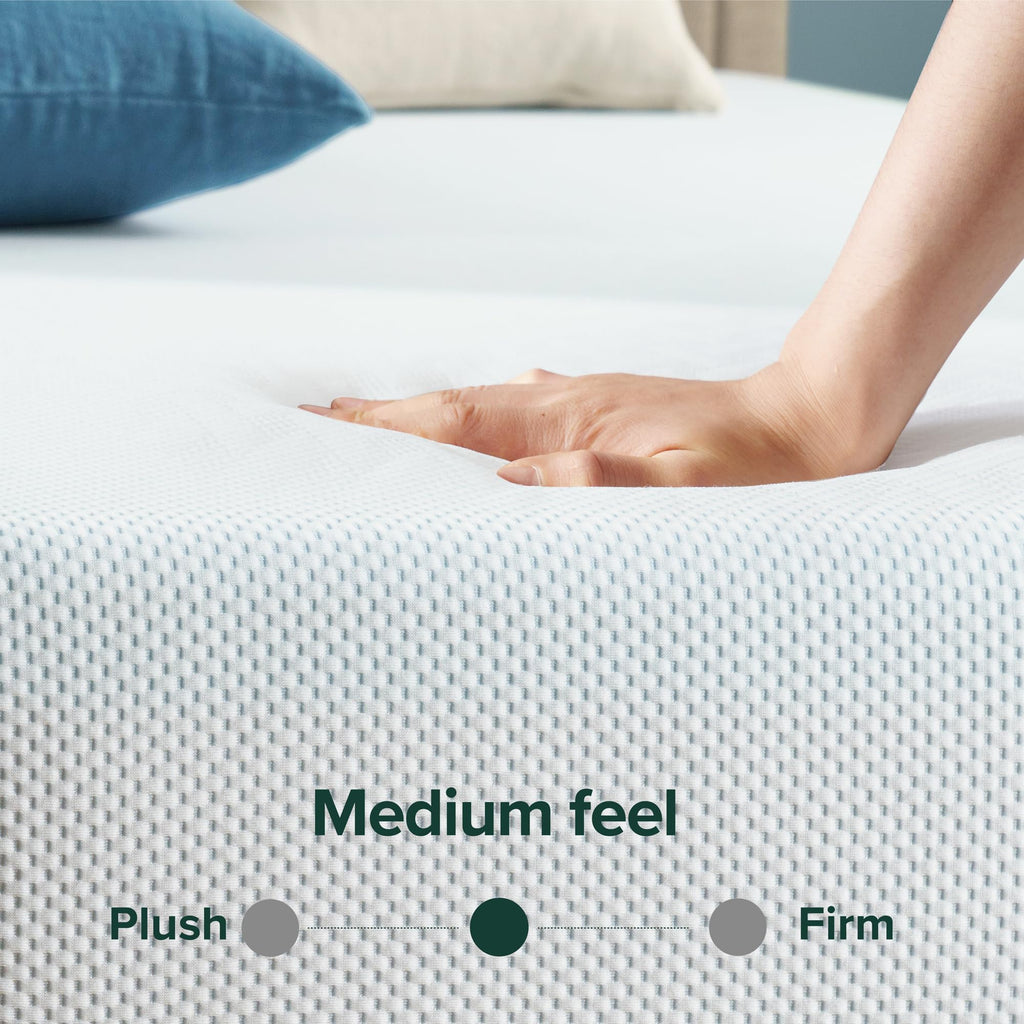 Zinus 10 Inch Green Tea Cooling Memory Foam Mattress [New Version], Queen, Fiberglass Free, Medium Firmness, Cooling Gel Foam, Certified Safe Foams & Fabric, Mattress in A Box - Martin Corner Bedding
