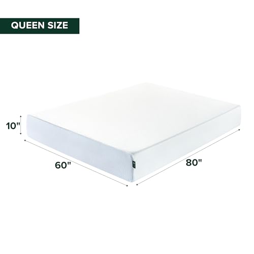 Zinus 10 Inch Green Tea Cooling Memory Foam Mattress [New Version], Queen, Fiberglass Free, Medium Firmness, Cooling Gel Foam, Certified Safe Foams & Fabric, Mattress in A Box - Martin Corner Bedding